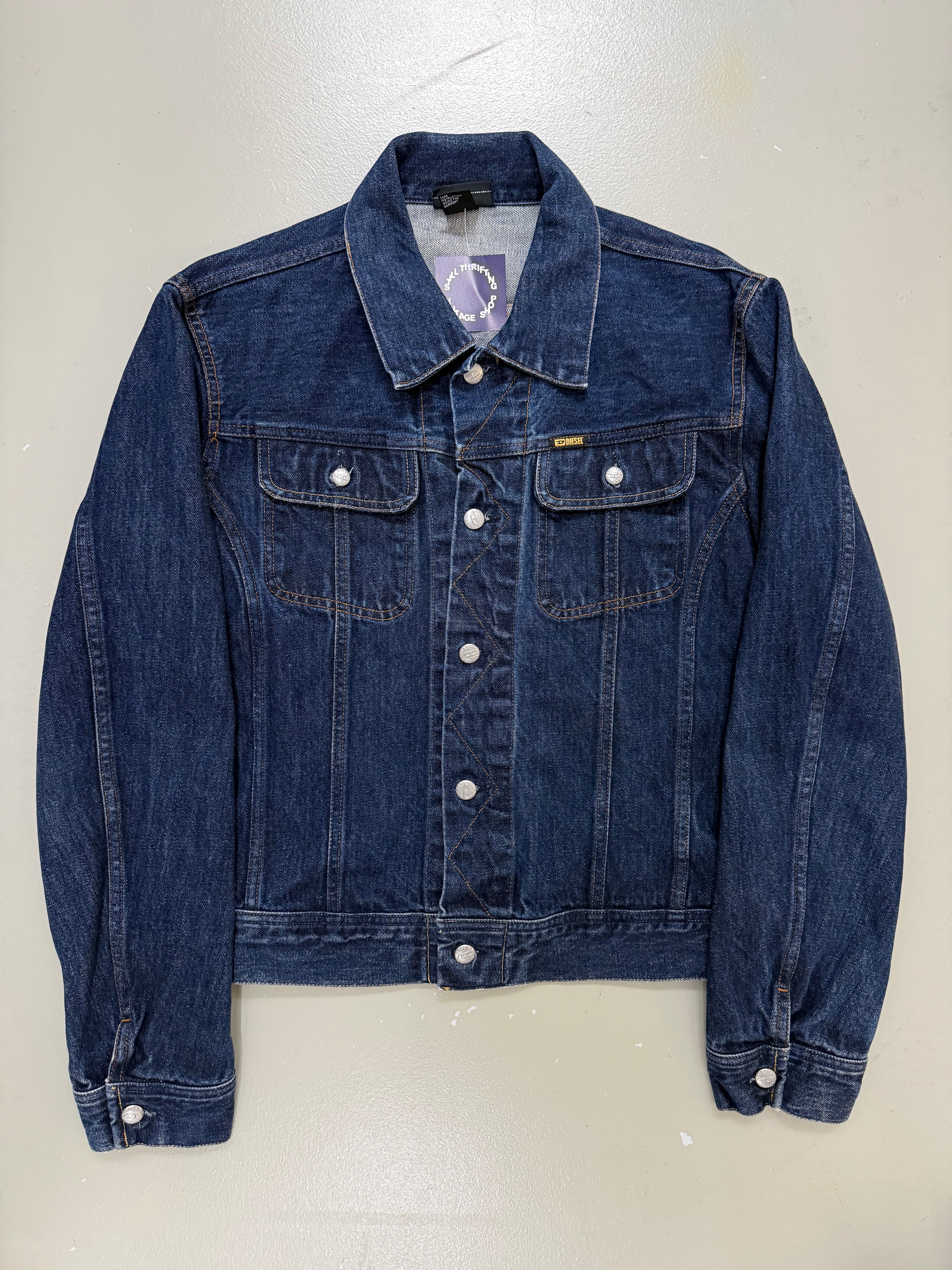 Vintage Diesel Dark Blue Denim Jacket für Herren. Y2K Second Hand 2000s Fashion