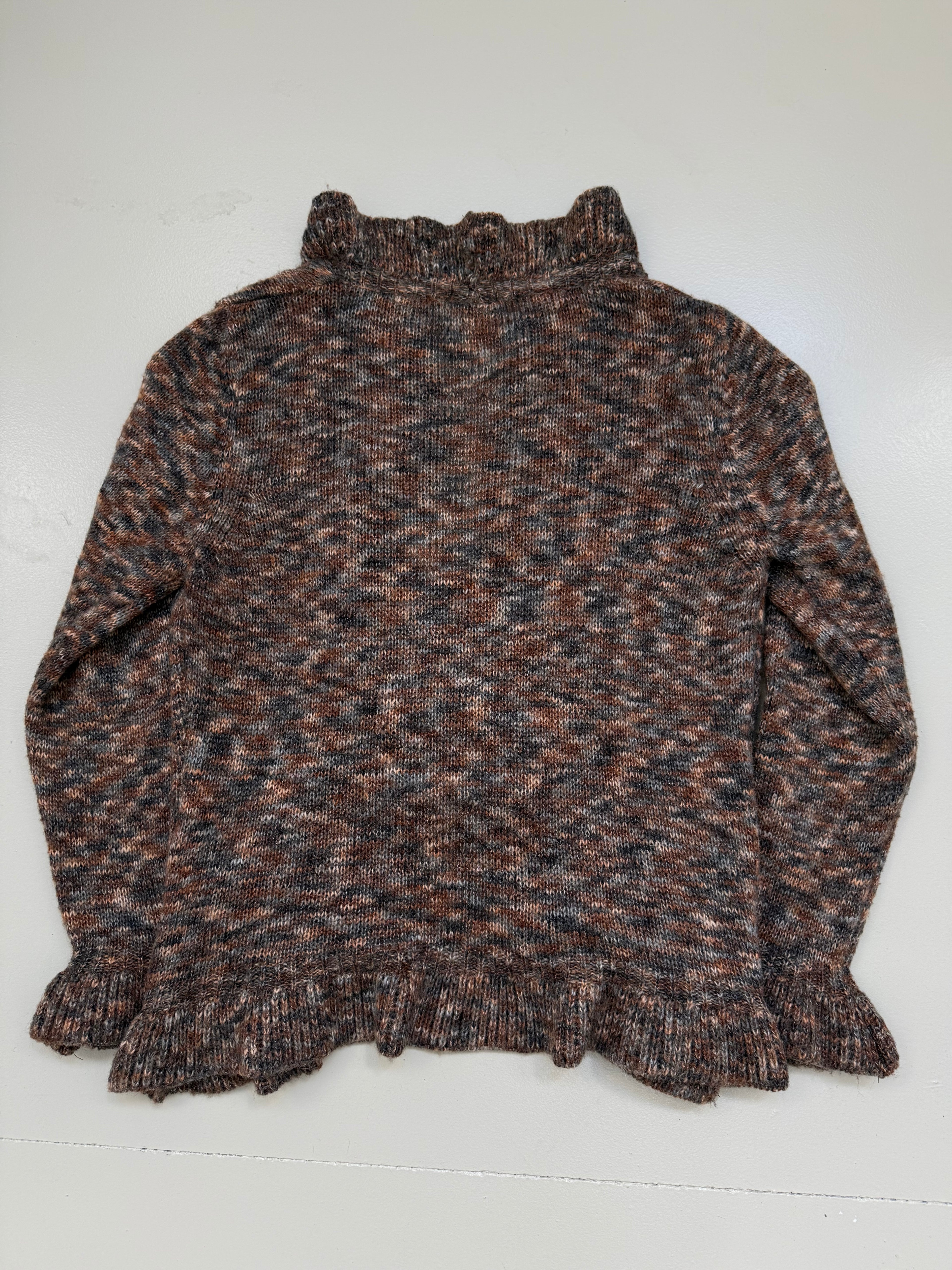Vintage Brown Mohair Knit Cardigan L