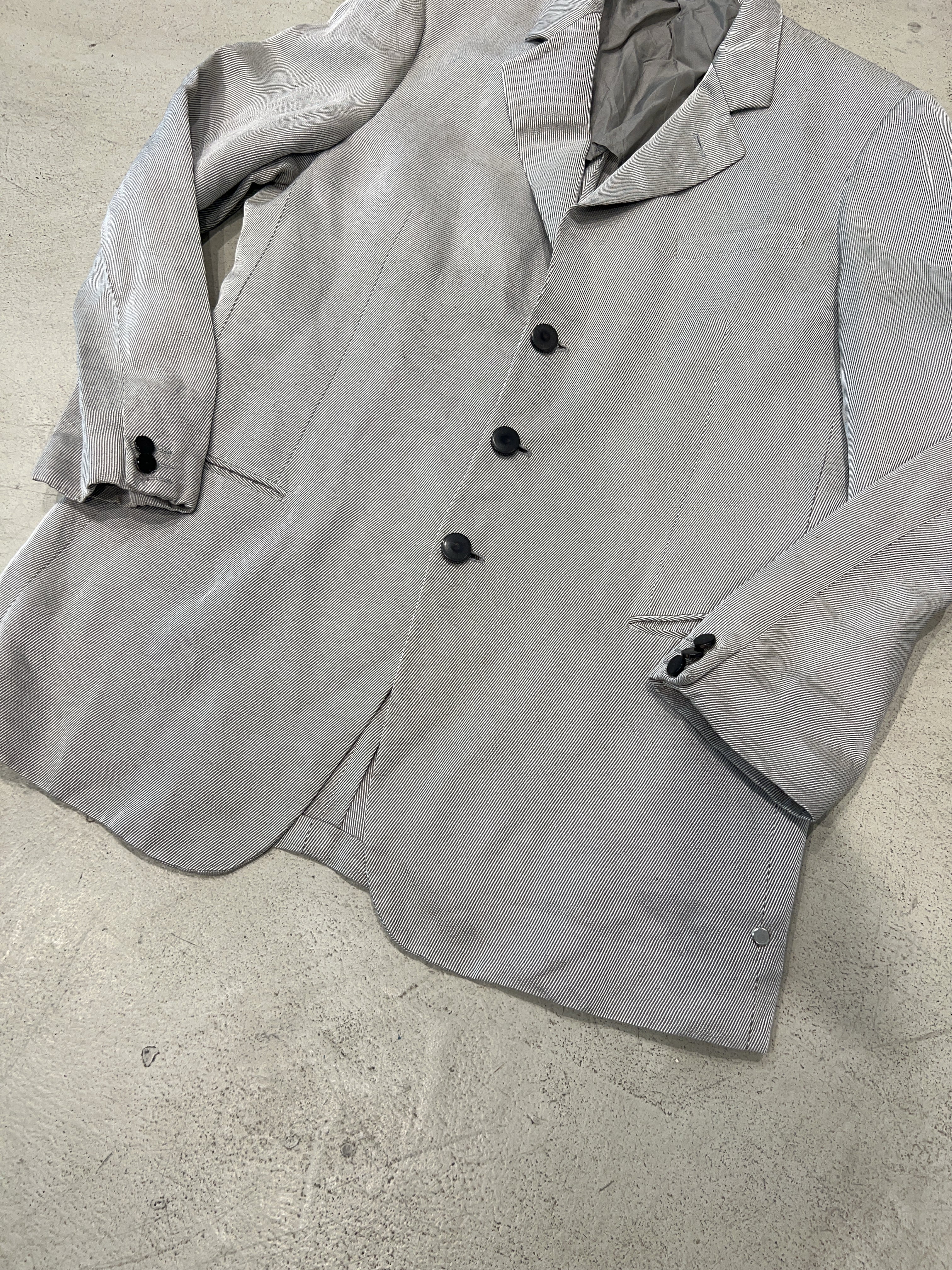 Vintage Grey Blazer für Herren. Y2K Second Hand 2000s Fashion.