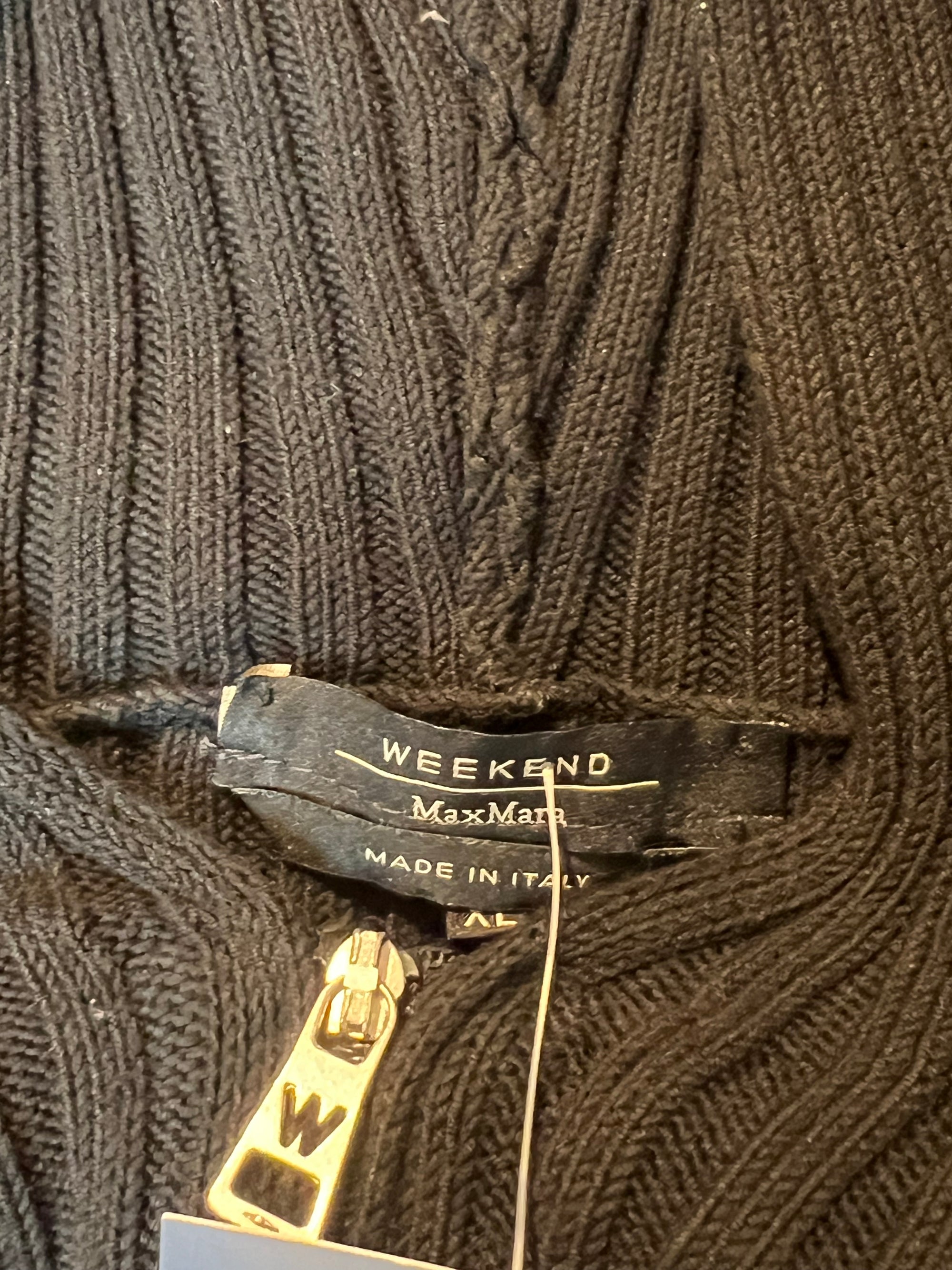 Vintage Black Weekend Zip Knit Sweater XL