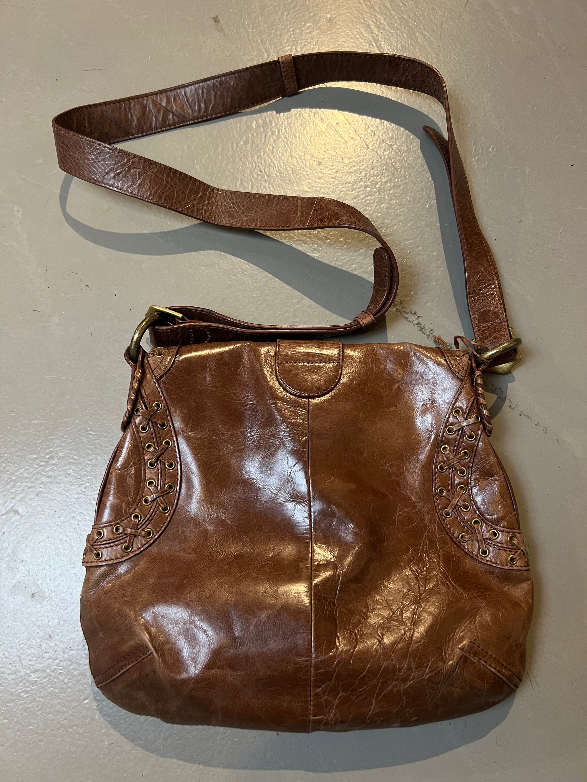 Vintage Just Cavalli Brown Leather Sling Bag