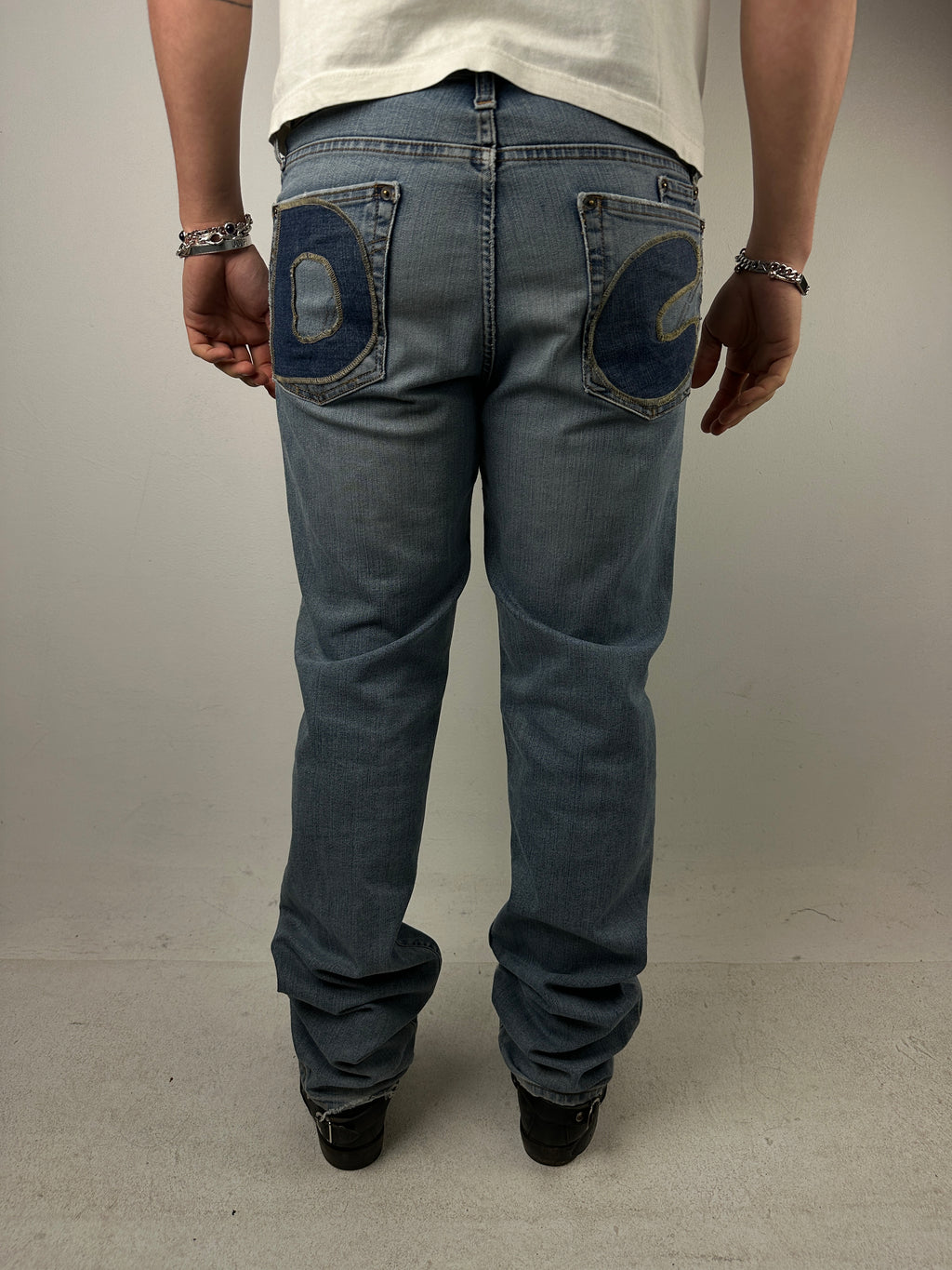 Vintage Dolce&Gabbana Light Blue Baggy Denim für Männer. Y2K Secondhand 2000s Fashion