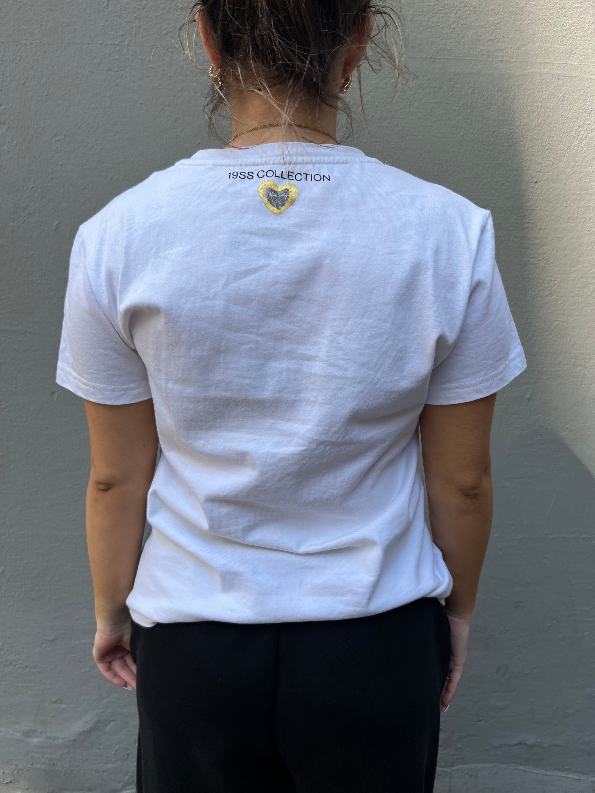 Vintage Miss Sixty White Glitter Tee M