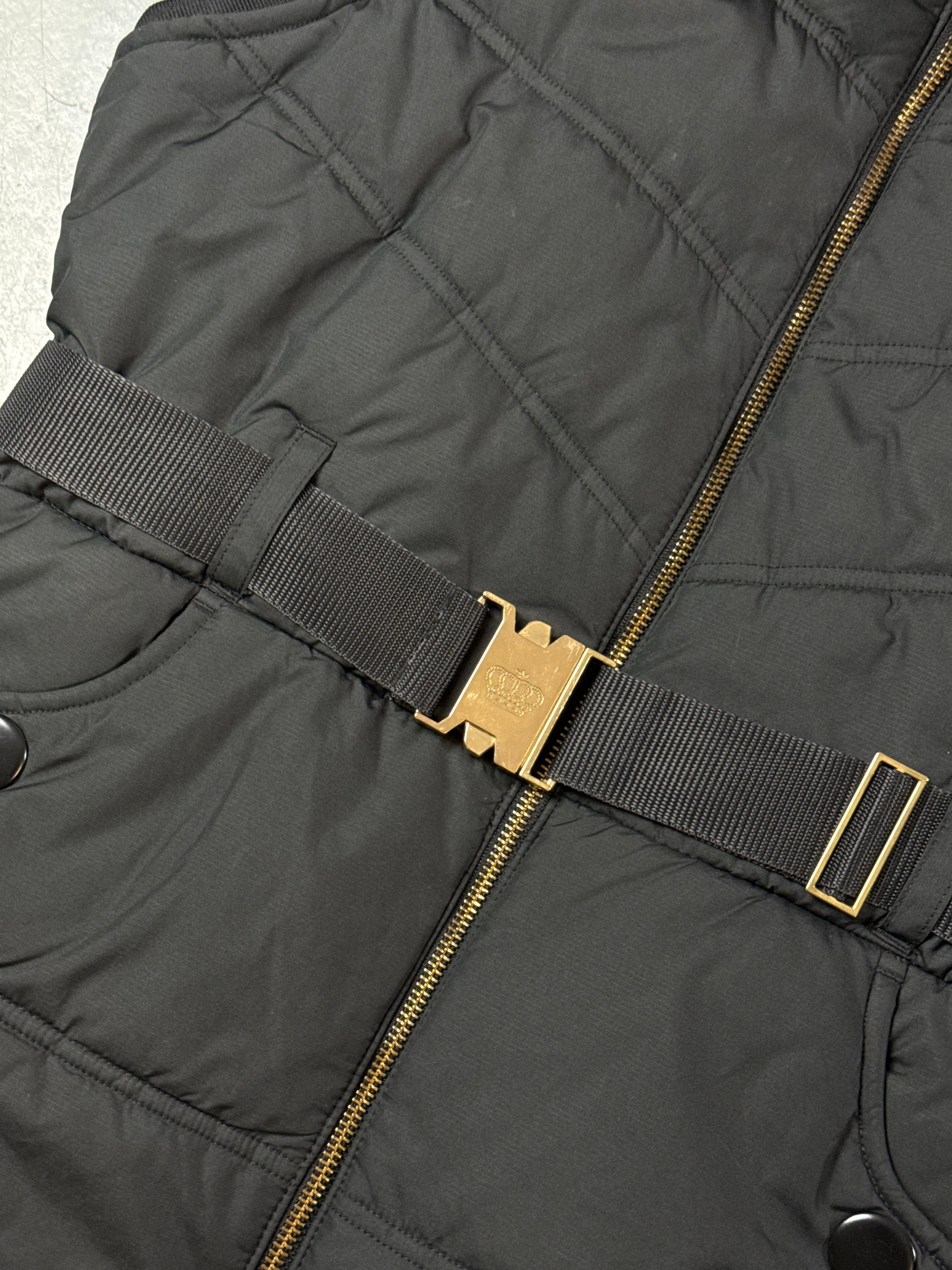 Detailliertes Produktbild von Vintage Black Fur Puffer Vest S/M von vorne