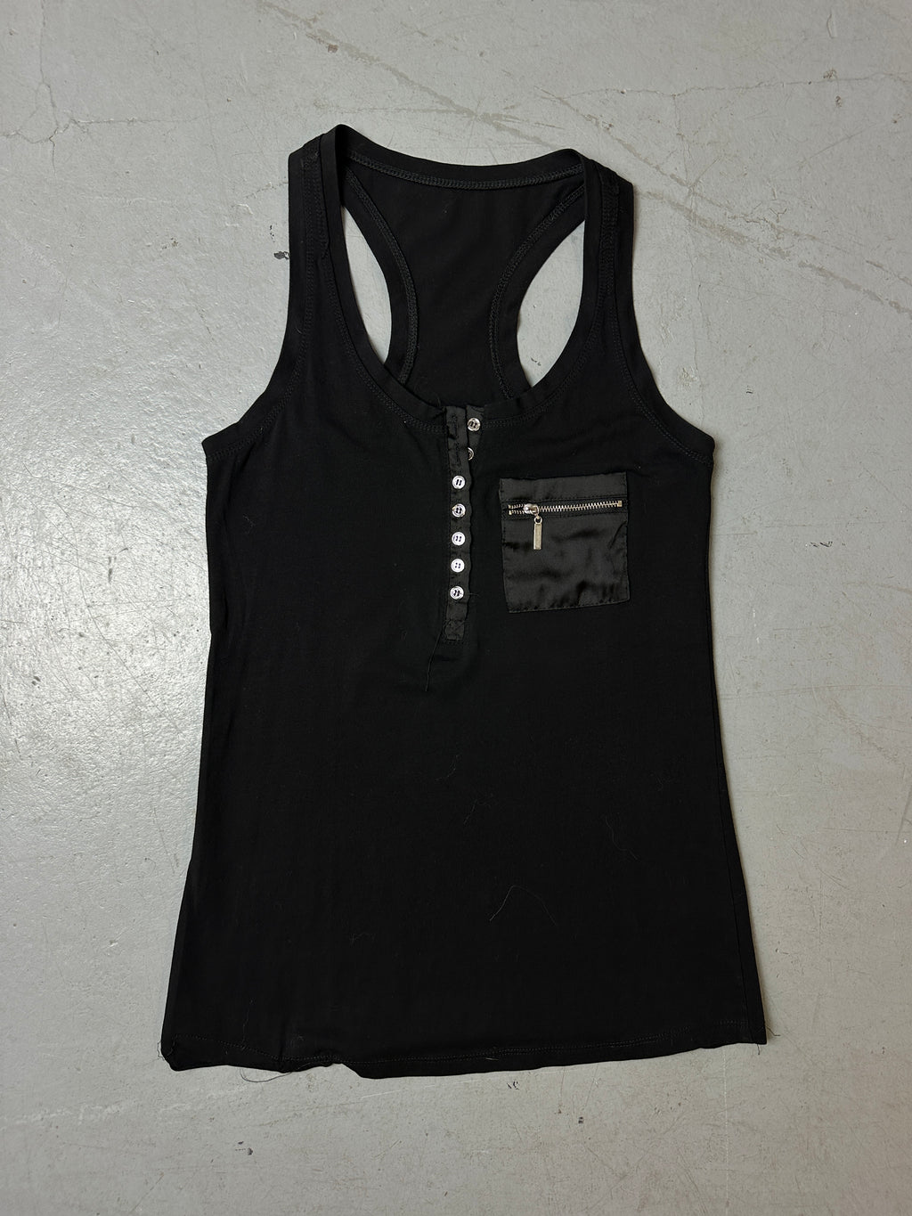 Produktbild von Vintage Pocket Black Tank Top S/M von vorne