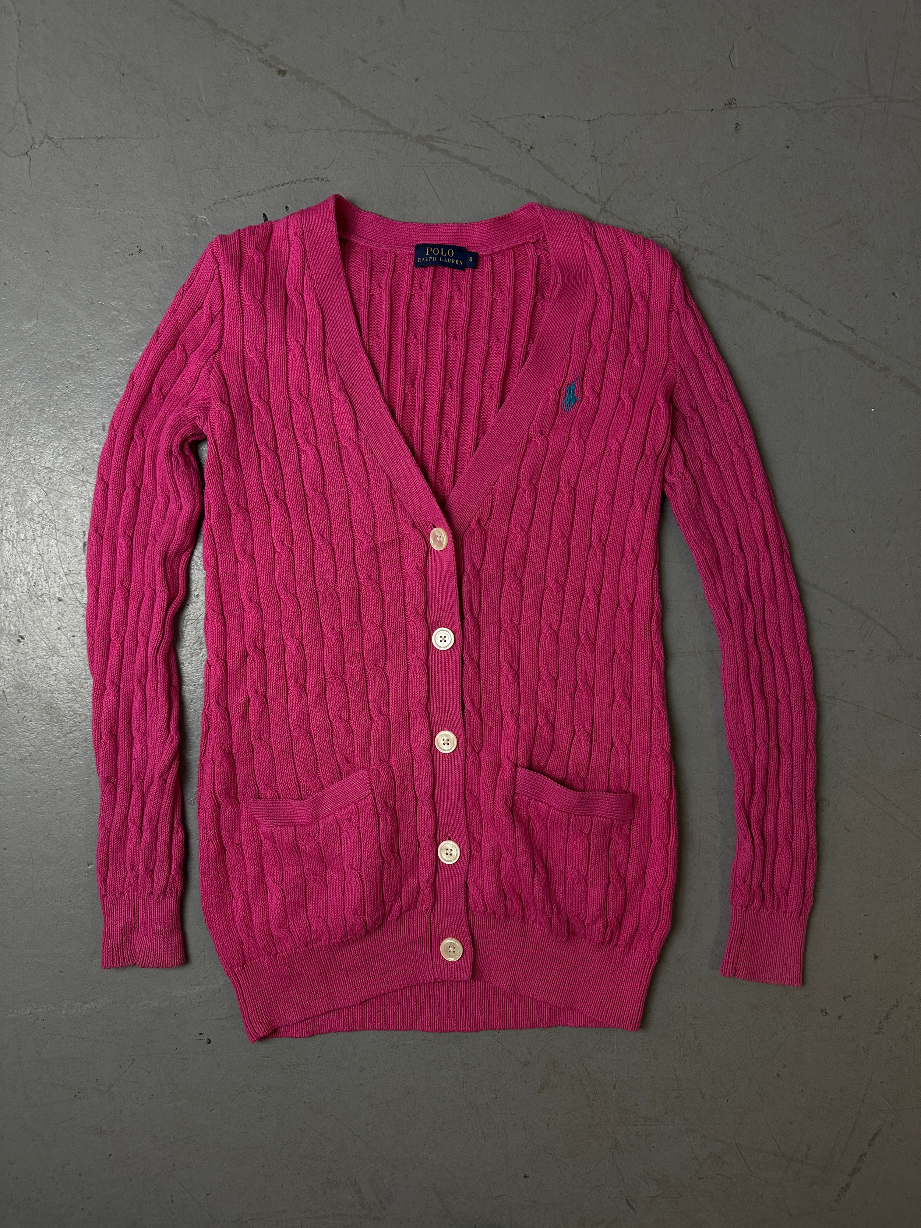 Produktbild von Vintage Pink Polo Ralph Lauren Cardigan S von vorne