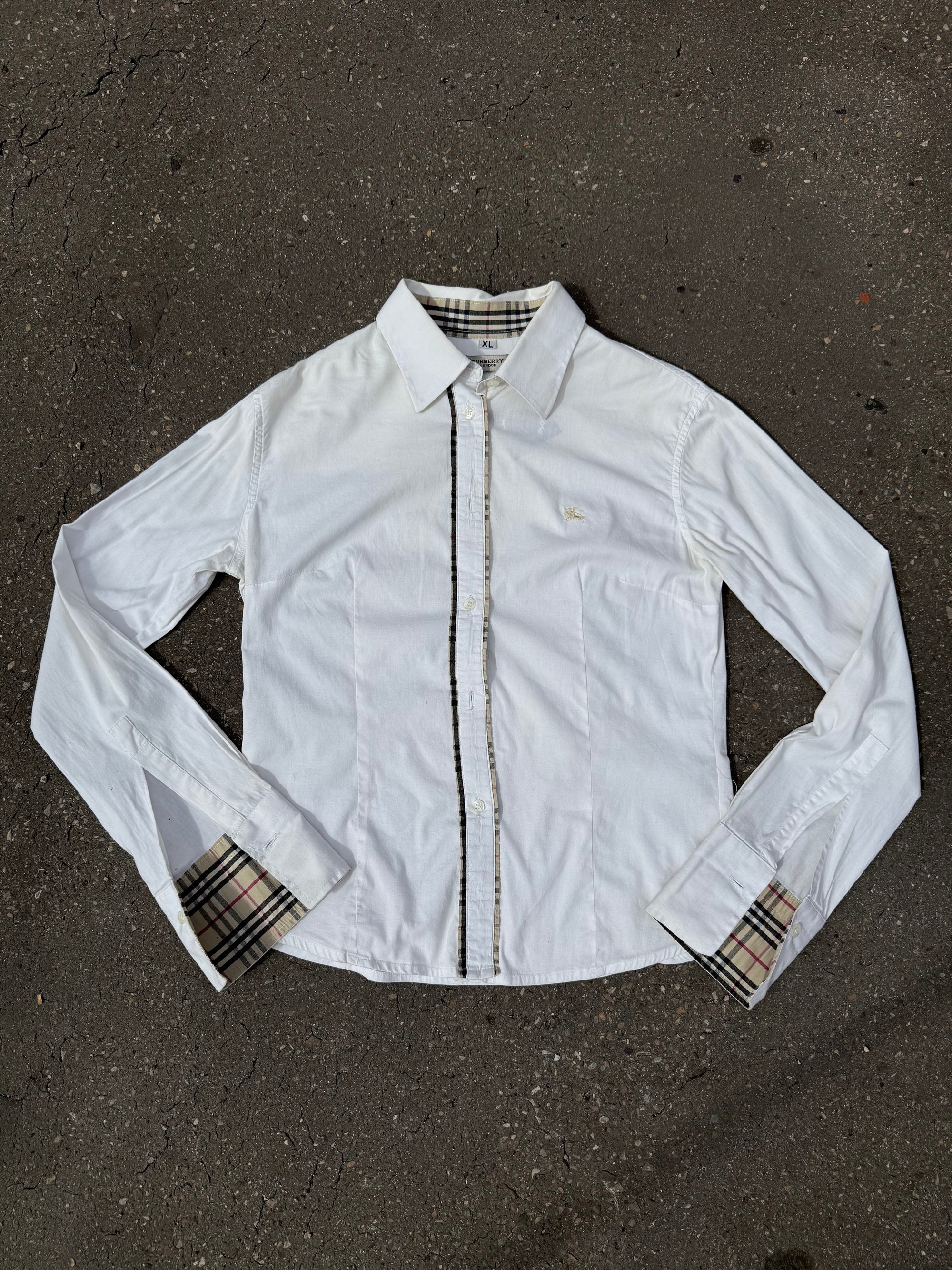 Vintage Burberry White Button Up Shirt M/L