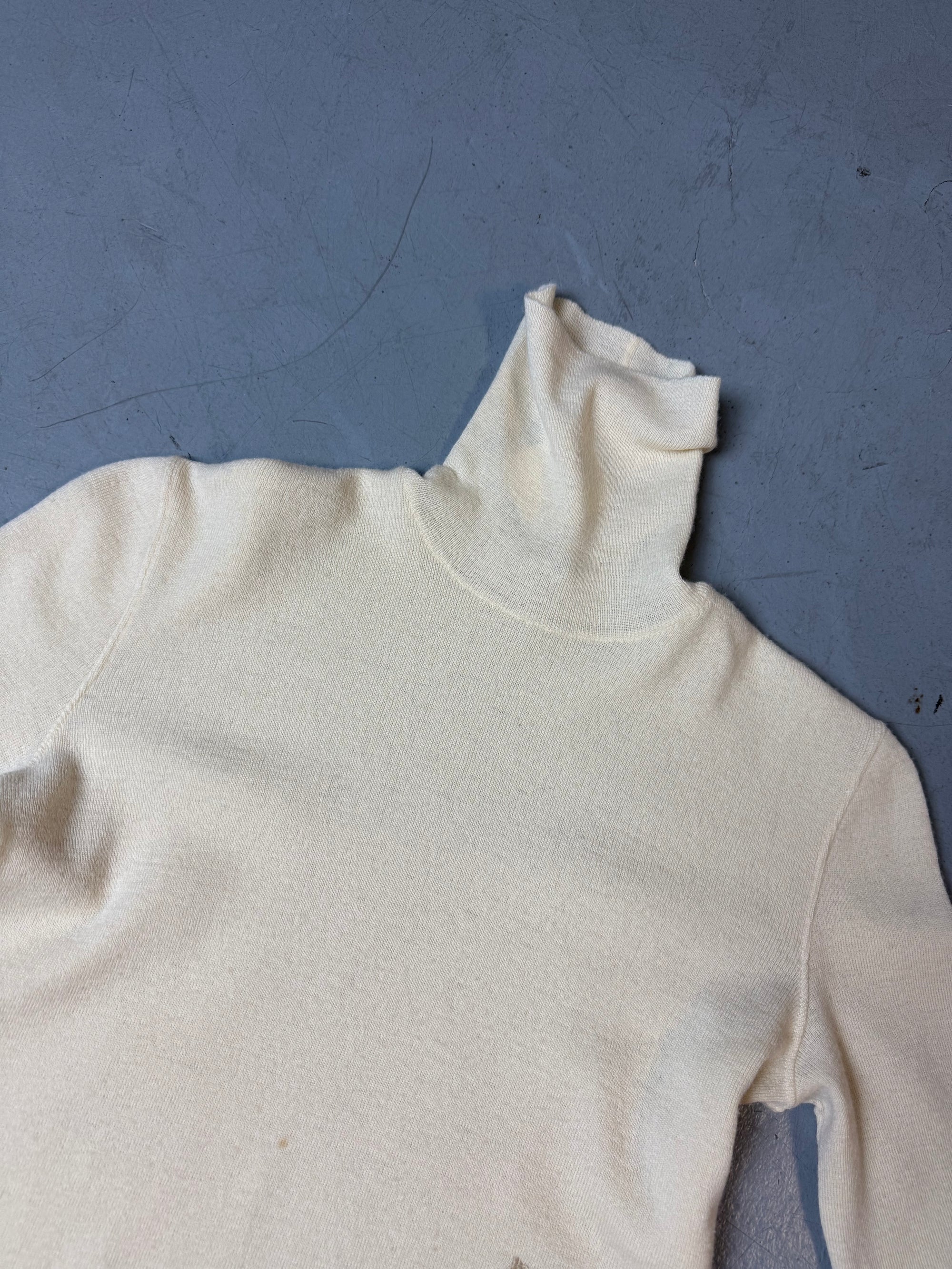 Vintage Céline Paris Beige Turtleneck Sweater XS