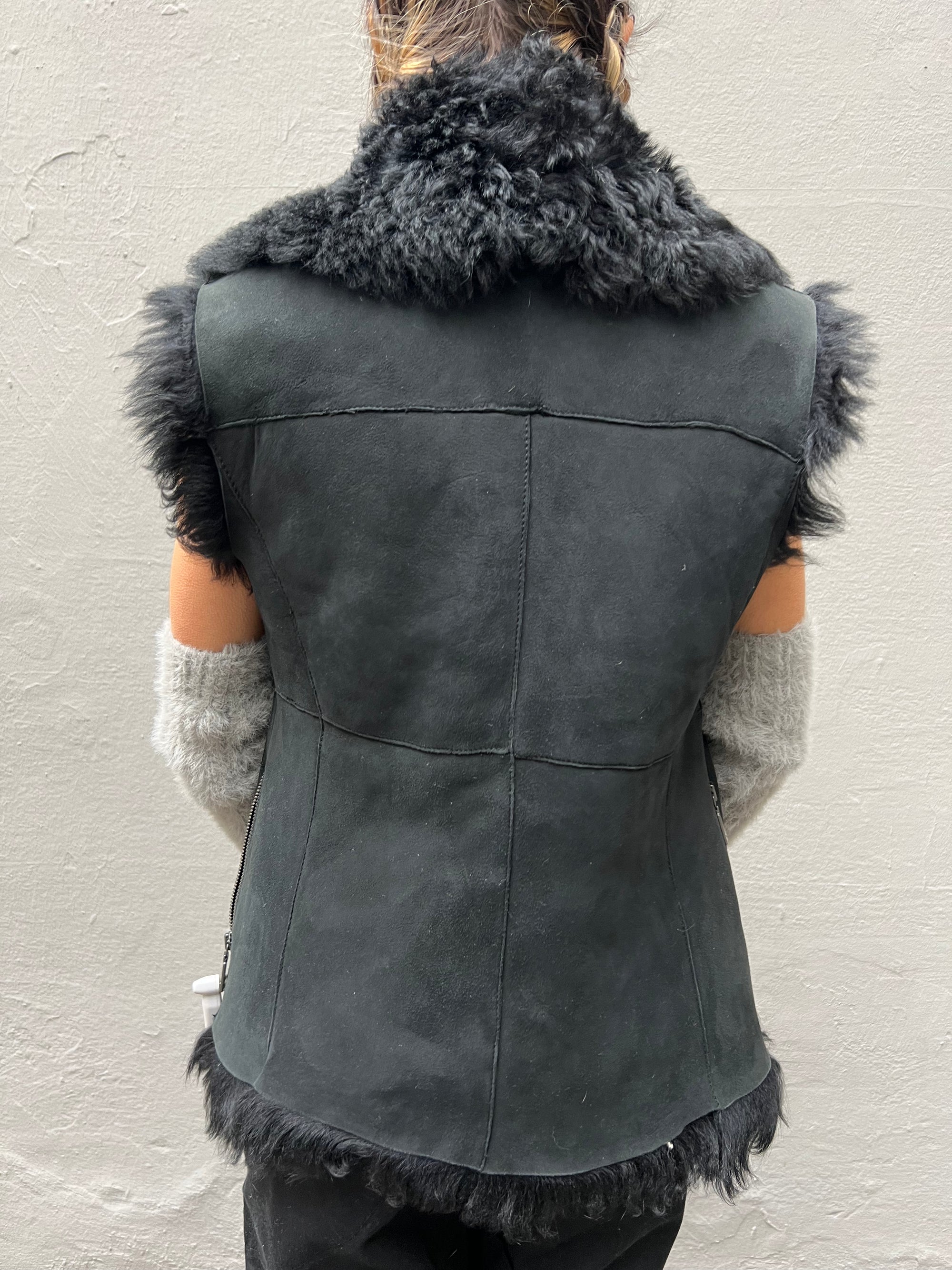 Vintage Richmond Black Fur Vest S/M