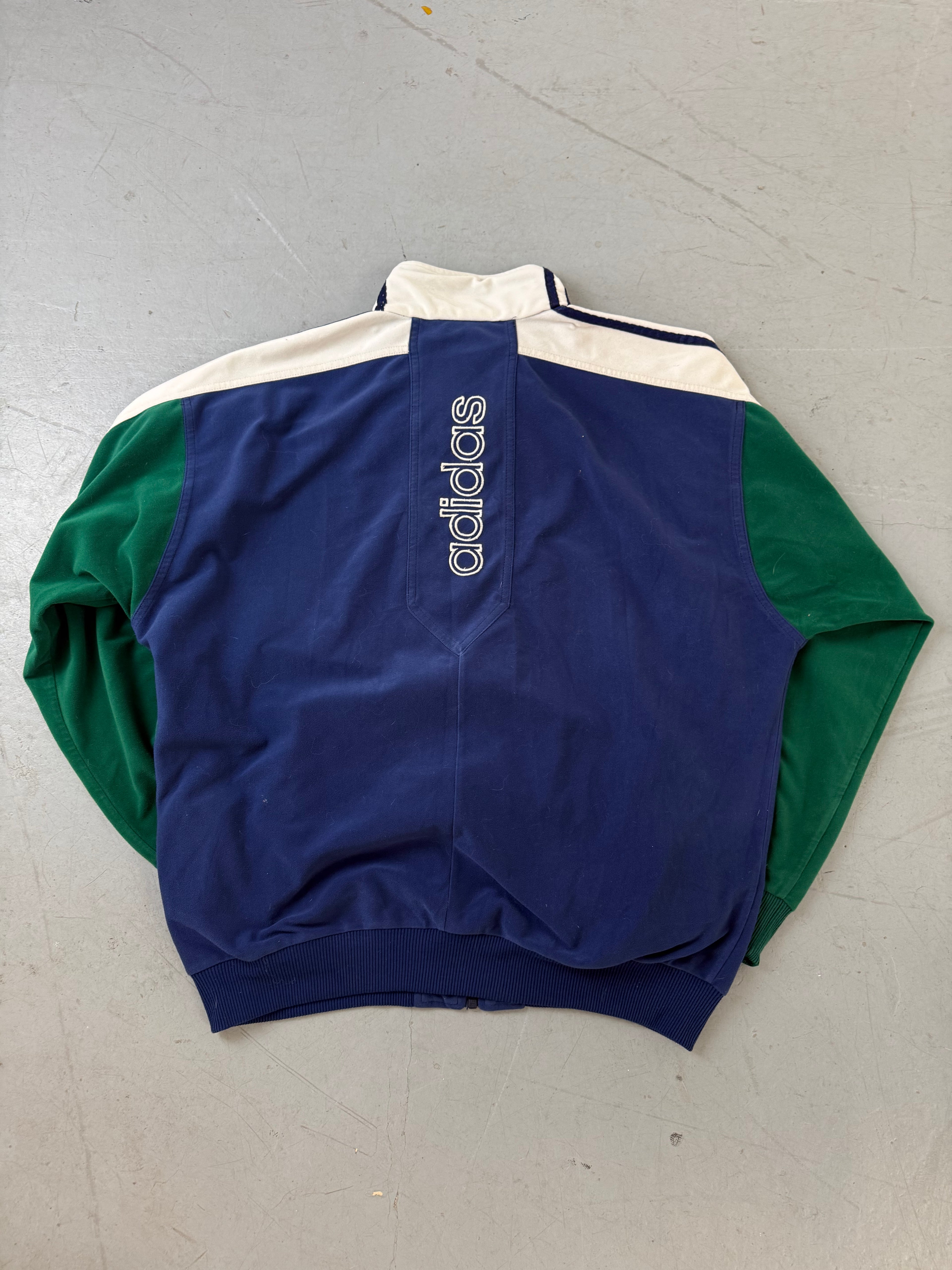 Vintage Adidas Blue/Green Track Jacket  für Herren. Y2K Second Hand 2000s Fashion