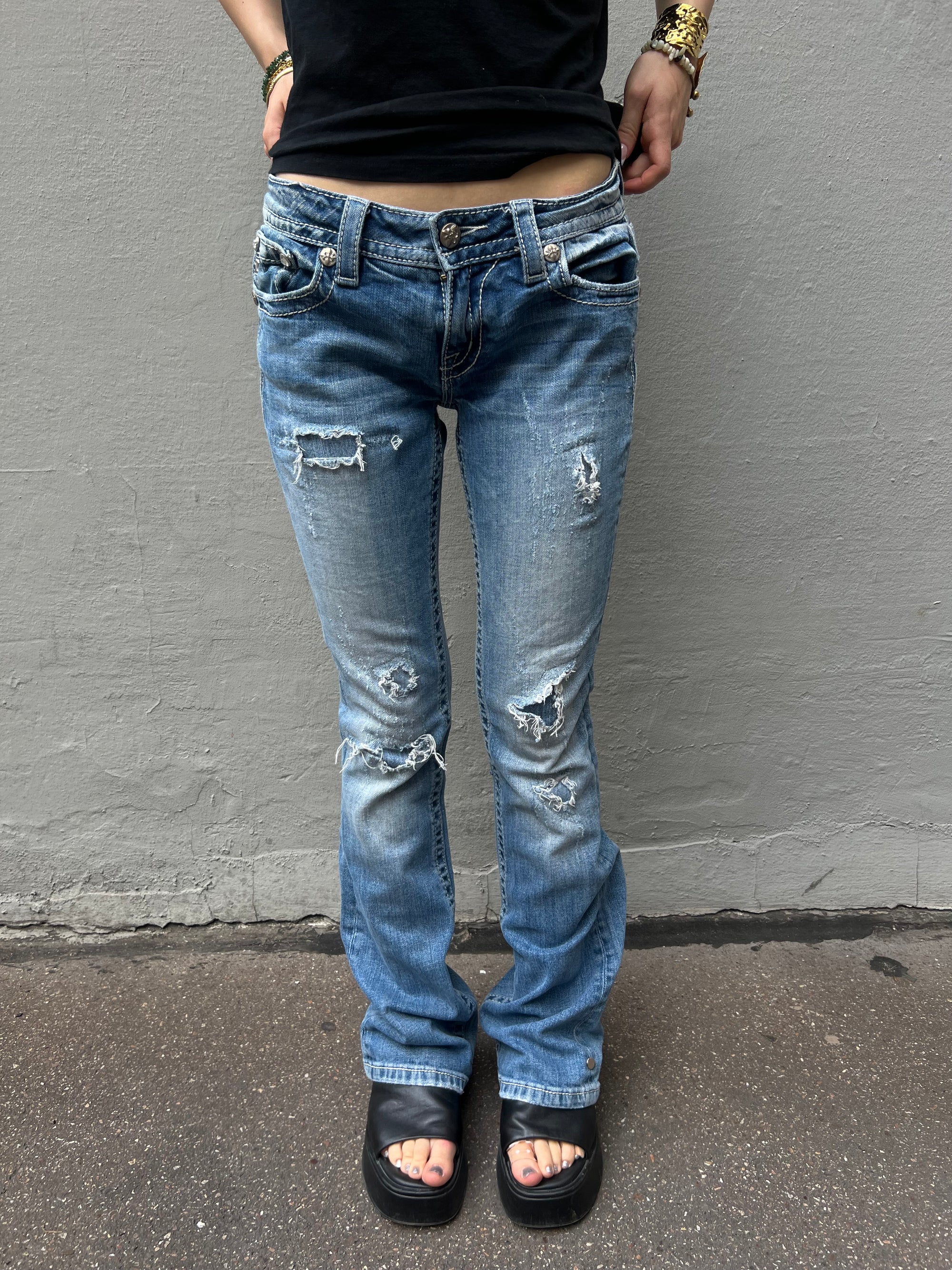 Vintage Plain Miss Me Ripped Denim XS/S