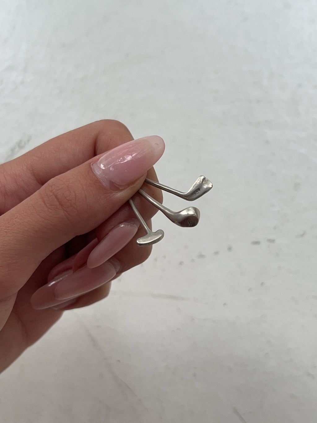 Vintage 925 Silber Golfschläger Anhänger
