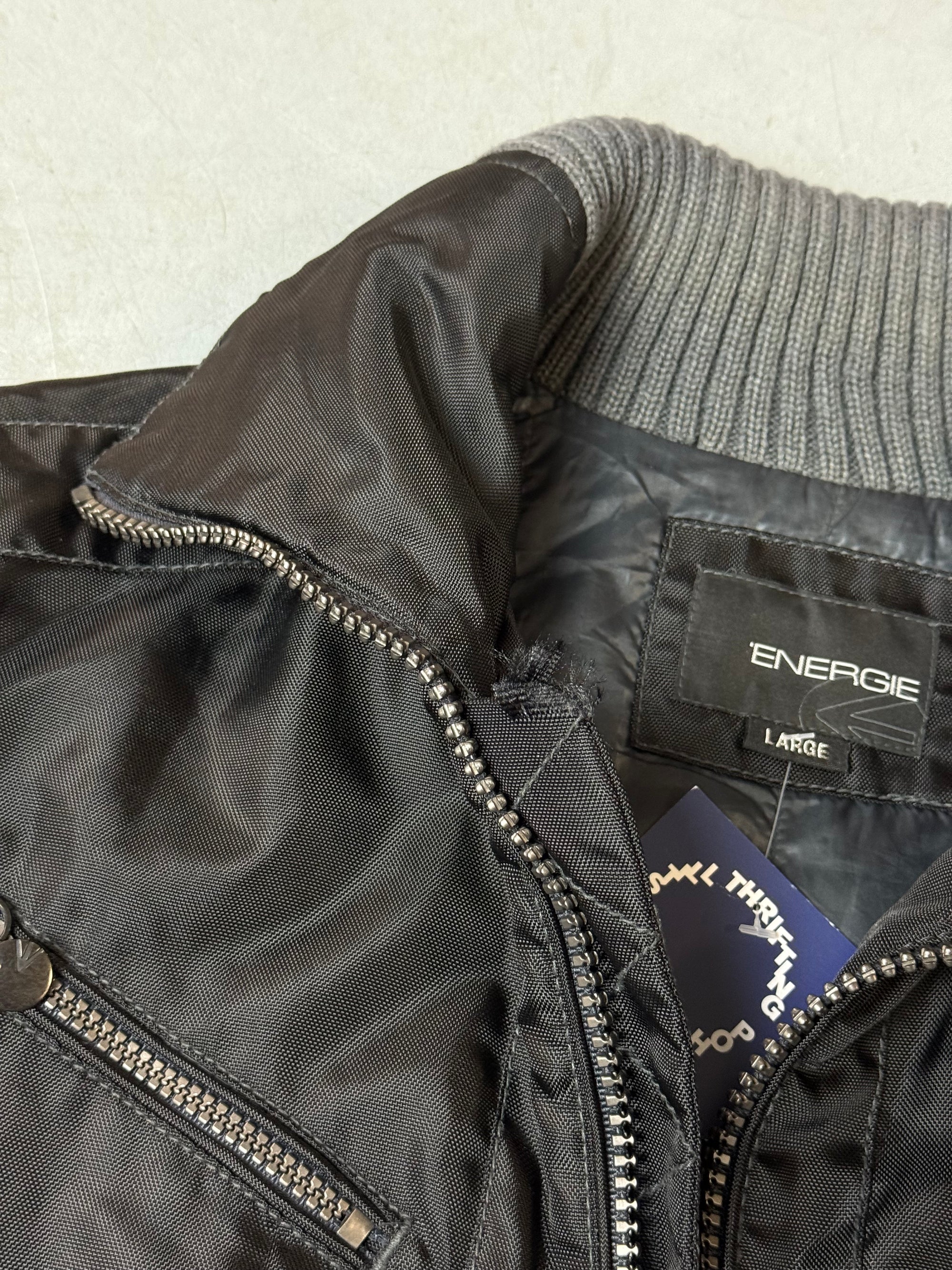 Vintage Energie Black Outerwear Jacket L