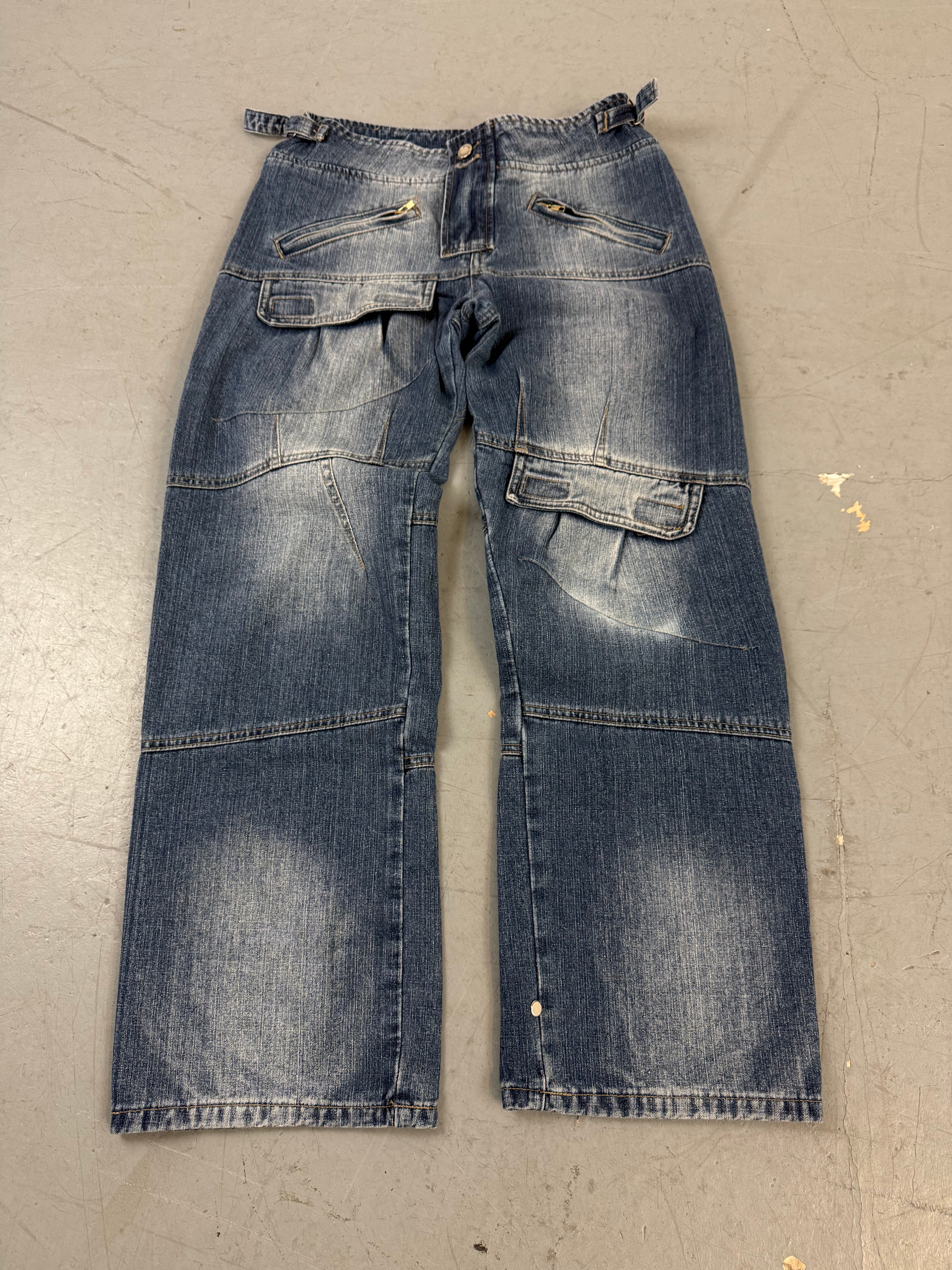 Vintage Blue Collection Straight Leg Low Waist Jeans  für Damen. Secondhand Y2K 2000s Fashion