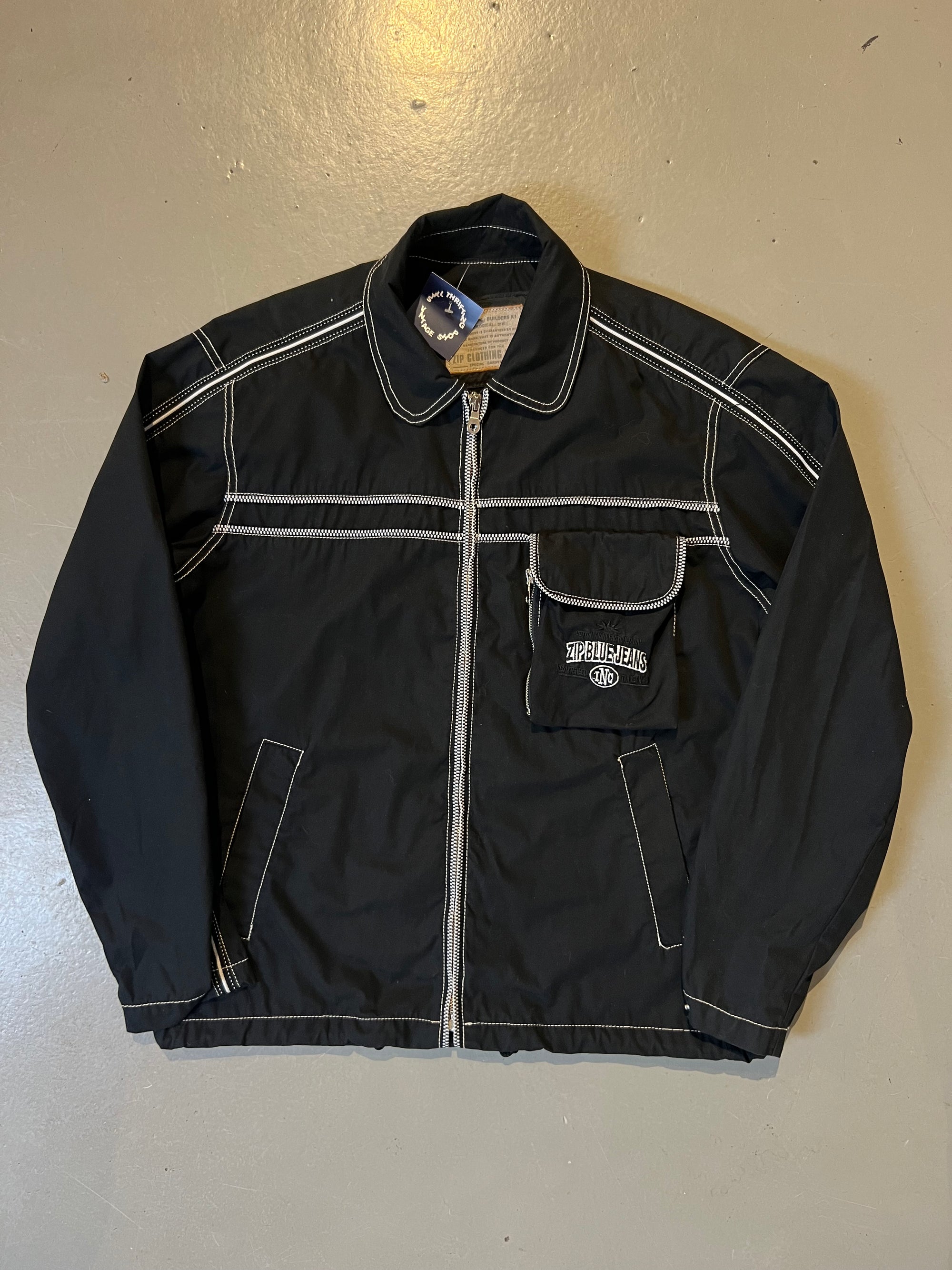 Vintage Black Zip Clothing Jacket M/L