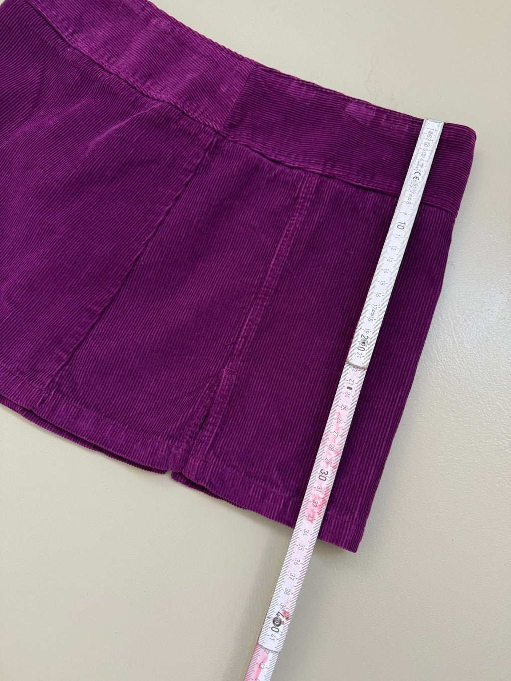 Vintage Benetton Purple Cord Mini Skirt L
