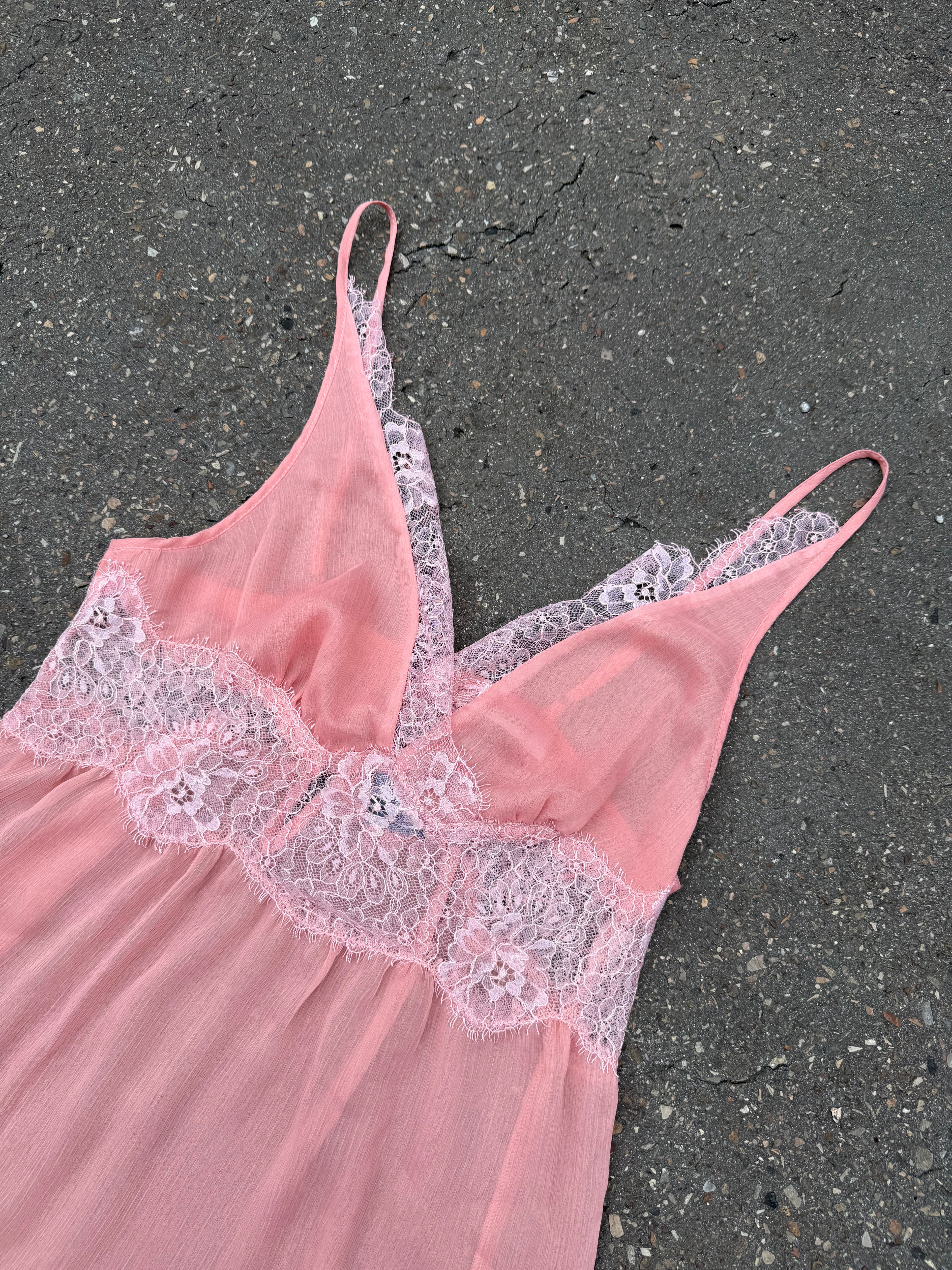 Vintage Pink Mesh Mini Dress S/M