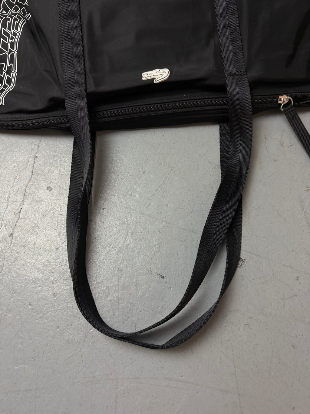 Vintage Lacoste Black Shopper Bag. Unisex.Y2K Second Hand 2000s Fashion