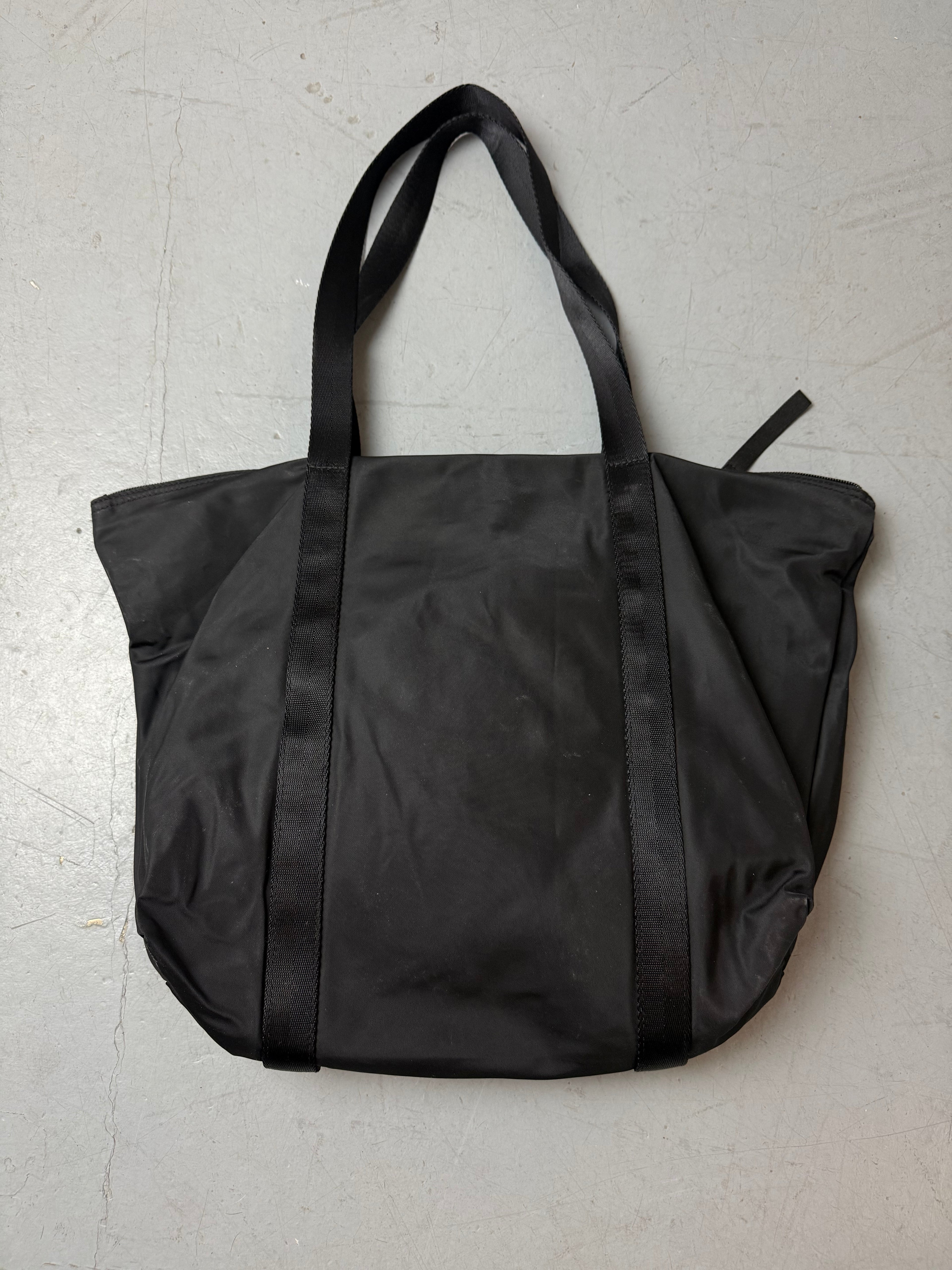 Vintage Lacoste Black Shopper Bag. Unisex. Y2K Second Hand 2000s Fashion