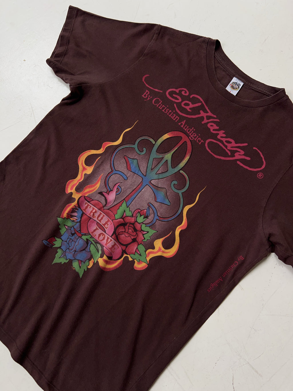 Vintage Ed Hardy Brown T-Shirt (L)