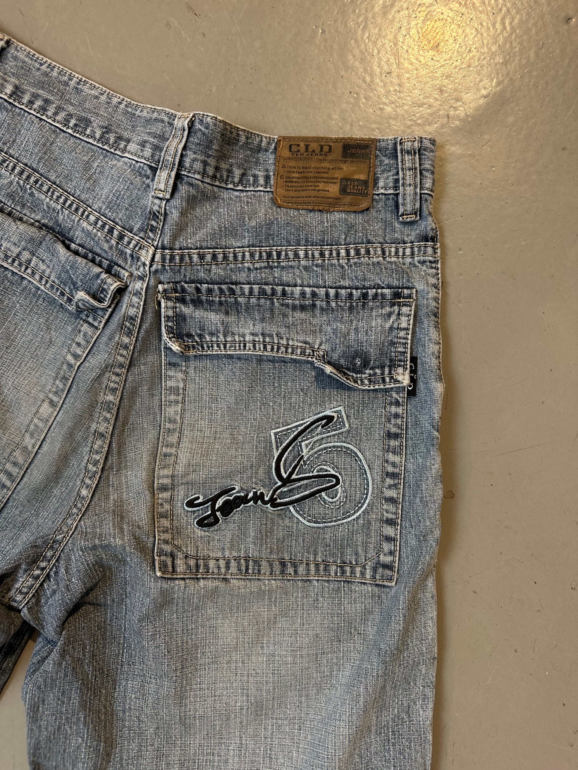 Vintage Light Blue Detailed Jorts S/M