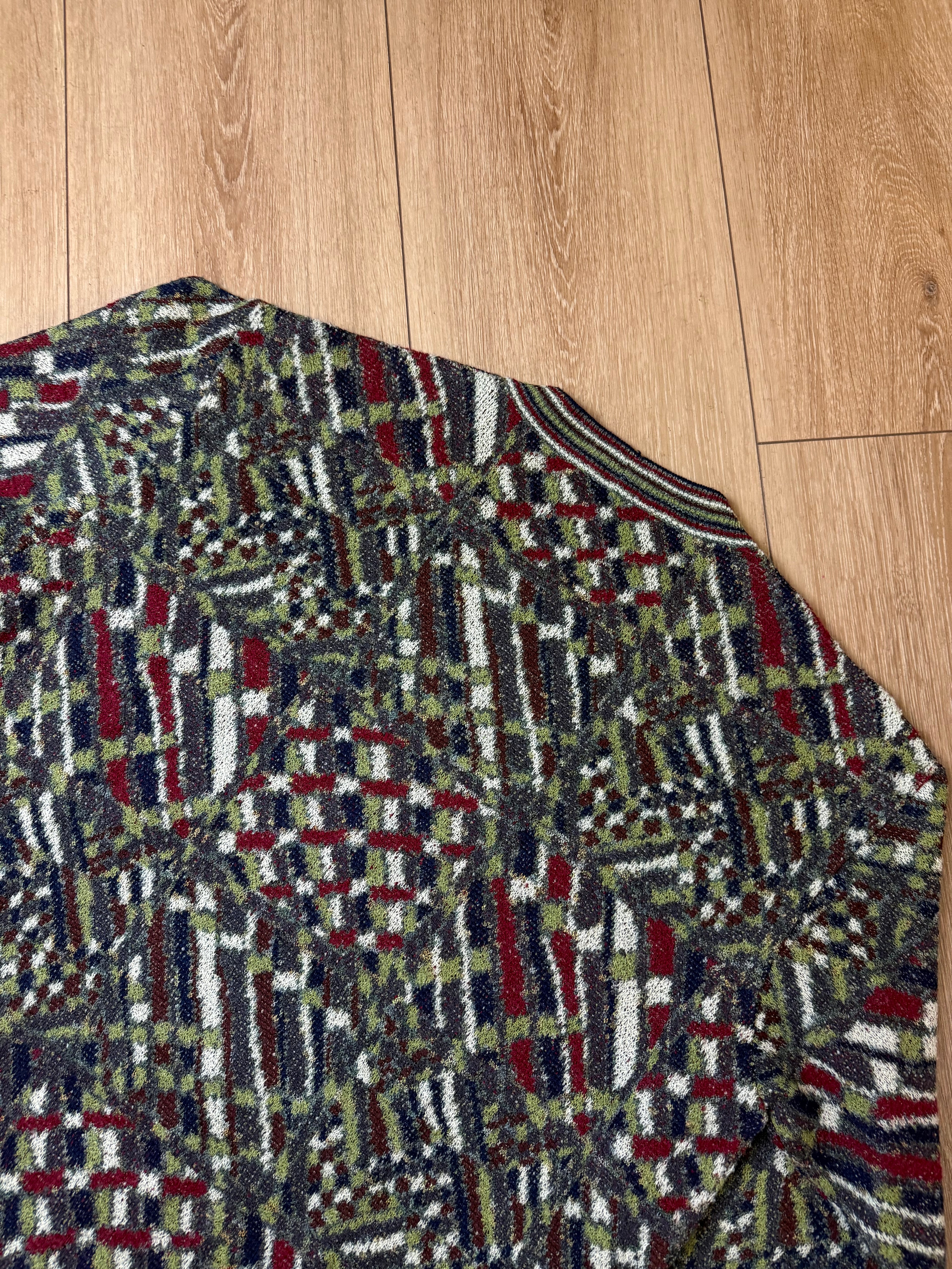Detailbild von einem Vintage Missoni Sport Green Knit Sweater von Kragen hinten