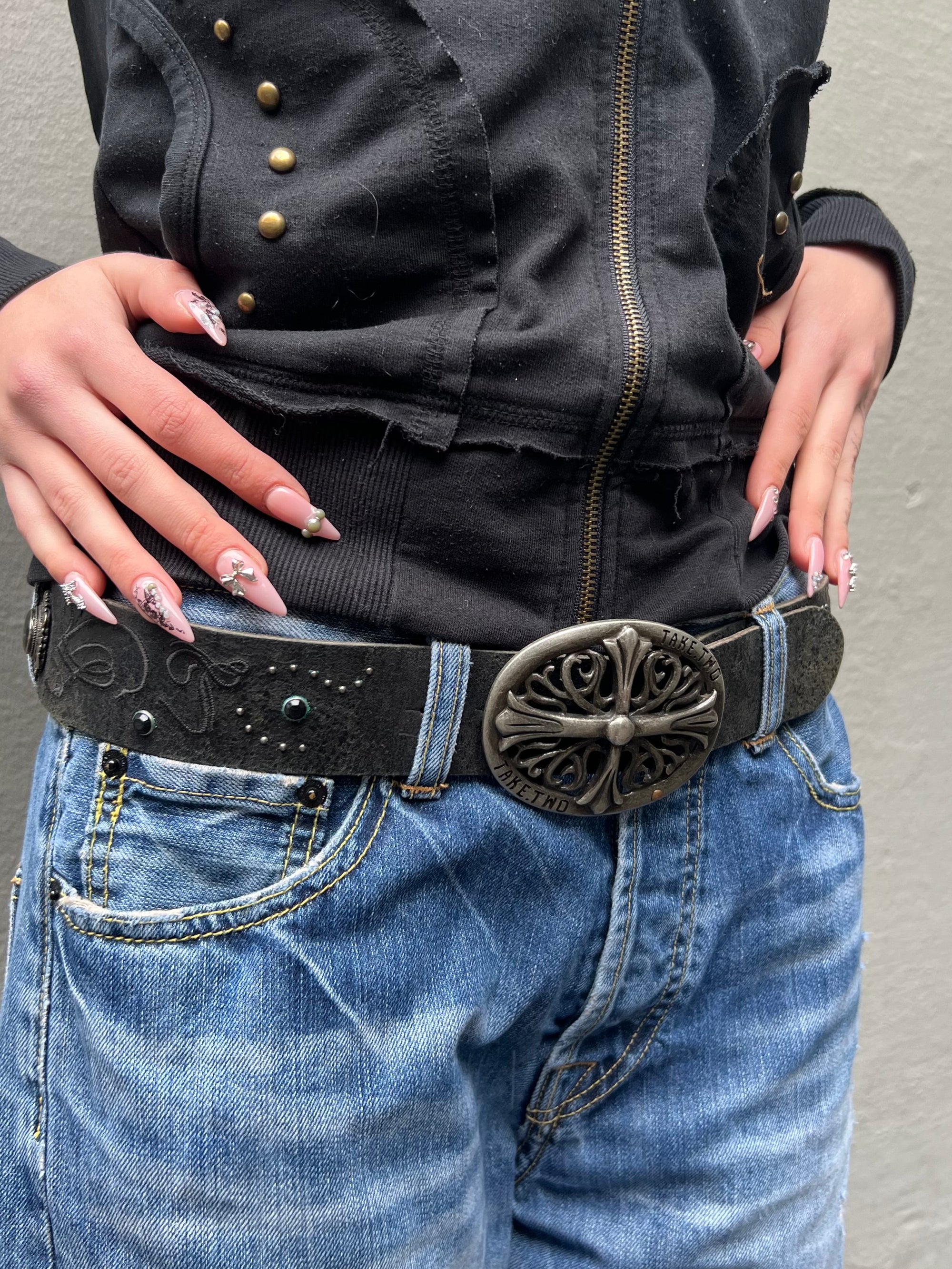Vintage Take Two Big Buckle Belt with Gems