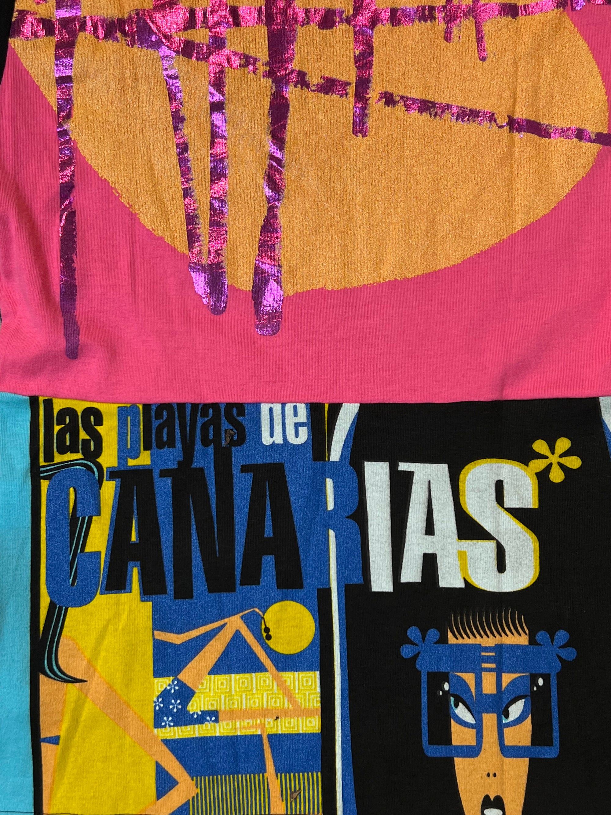 Vintage Black & Pink Custo Barcelona Graphic Tee S