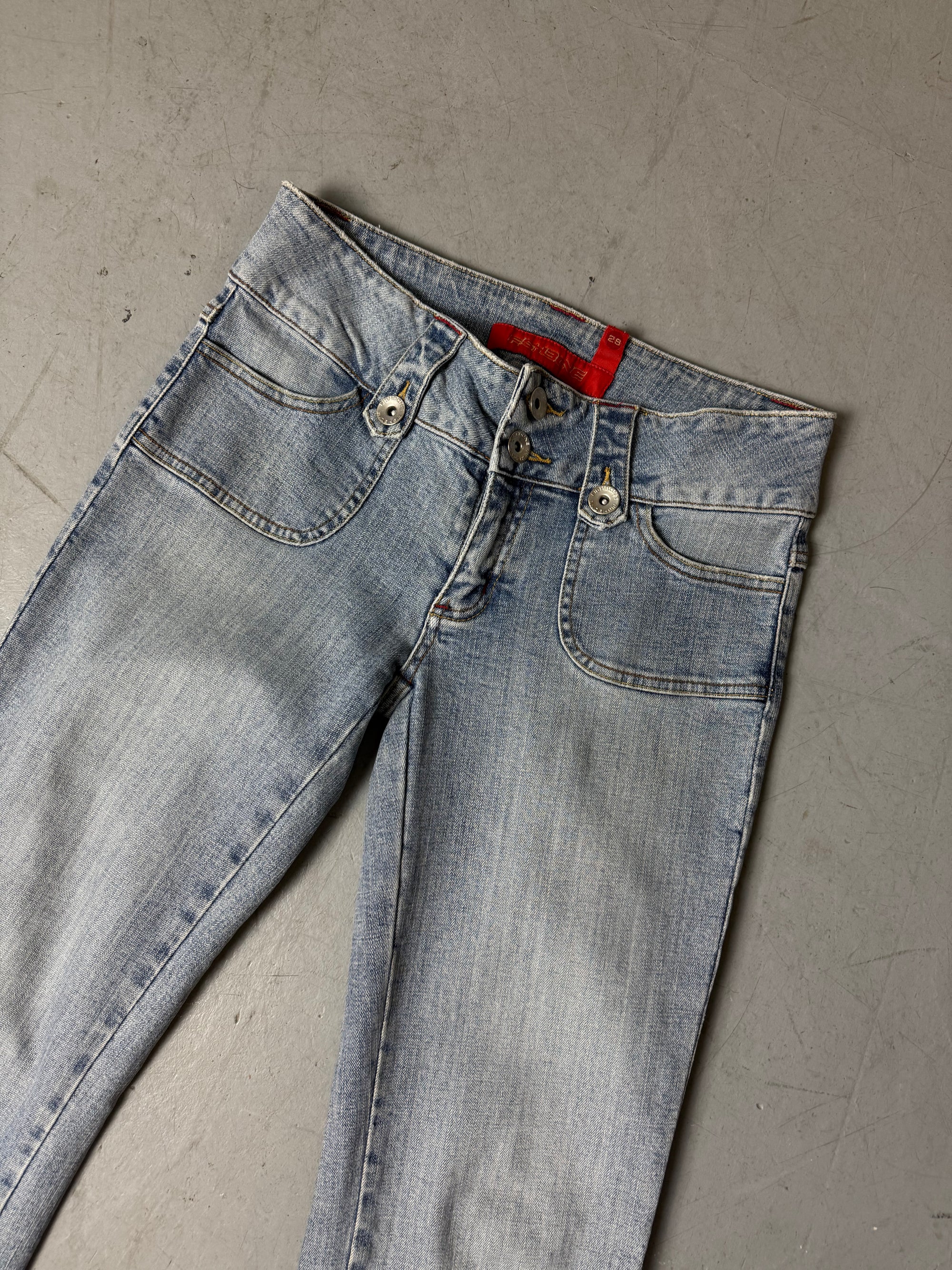 Vintage Fishbone Light Blue Low Waist Jeans S/M