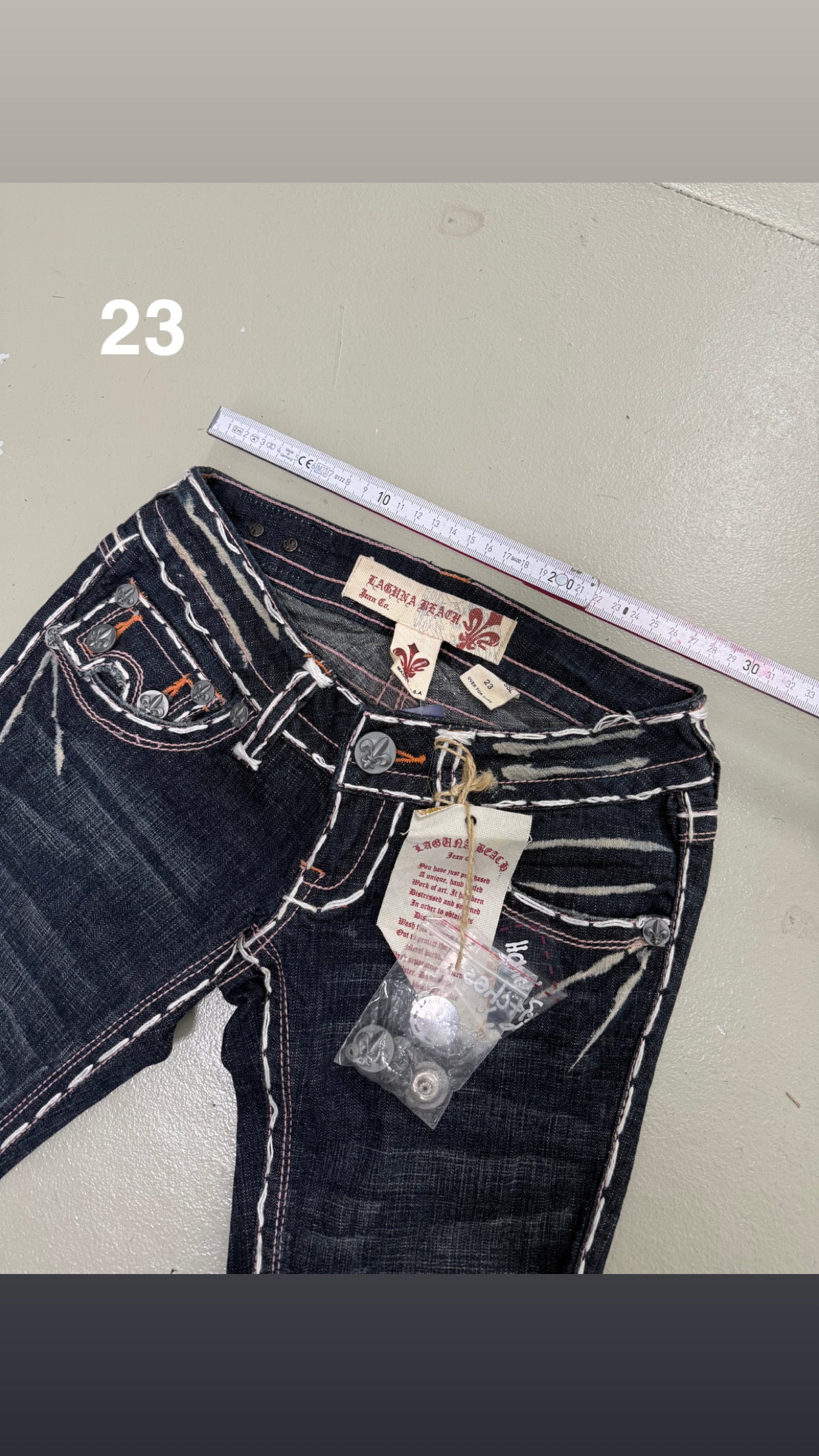 Y2K Laguna Beach „Caspitrano Beach“ Low Waist Denim XXS/XS + BOX