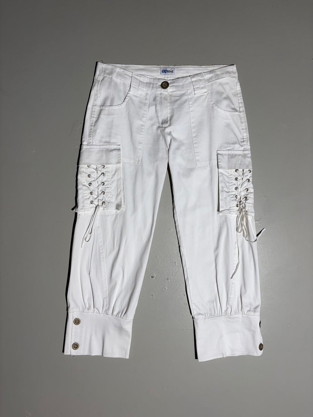Vintage White Capri Cargo Pants S/M