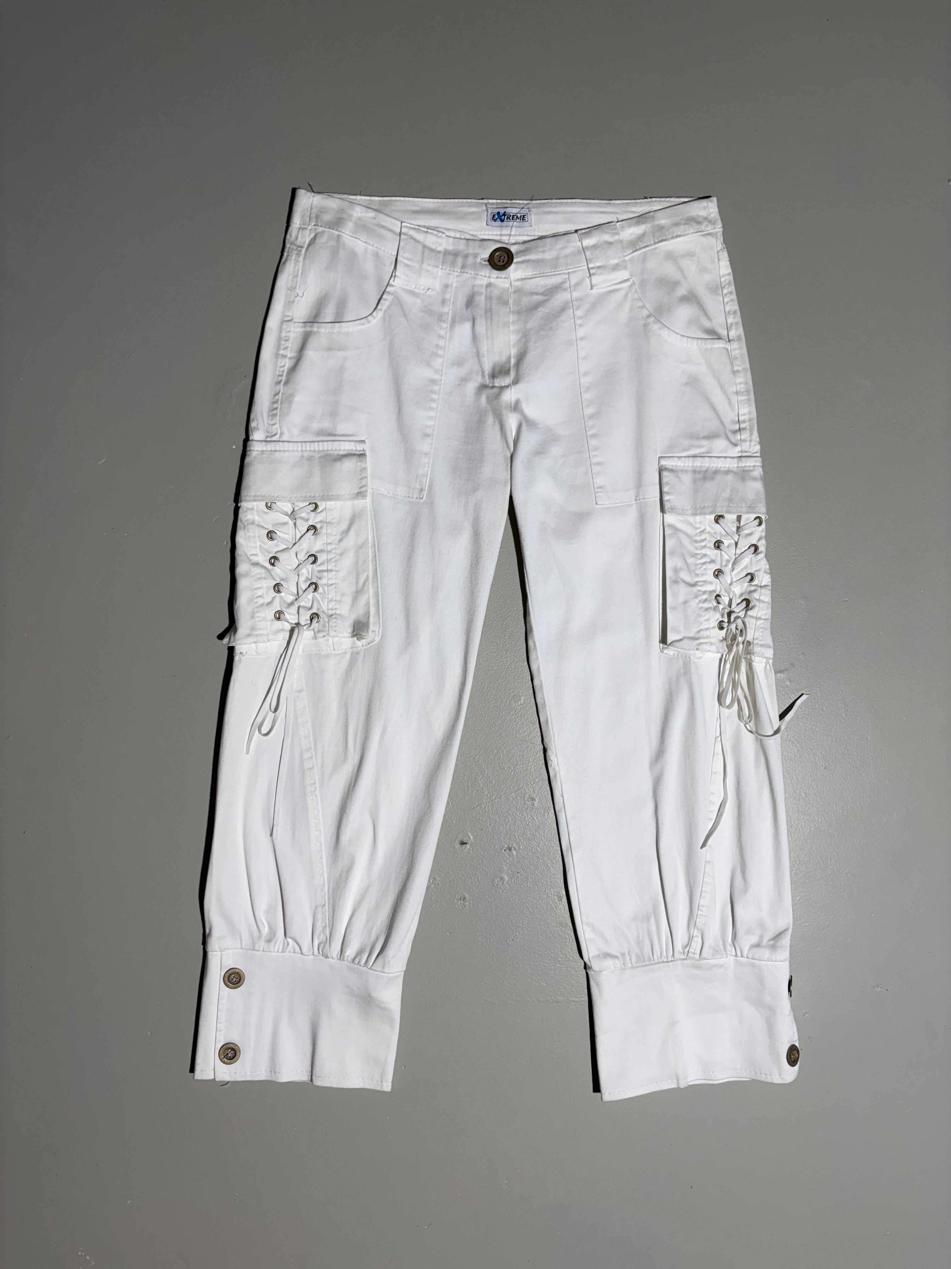 Vintage White Capri Cargo Pants S/M