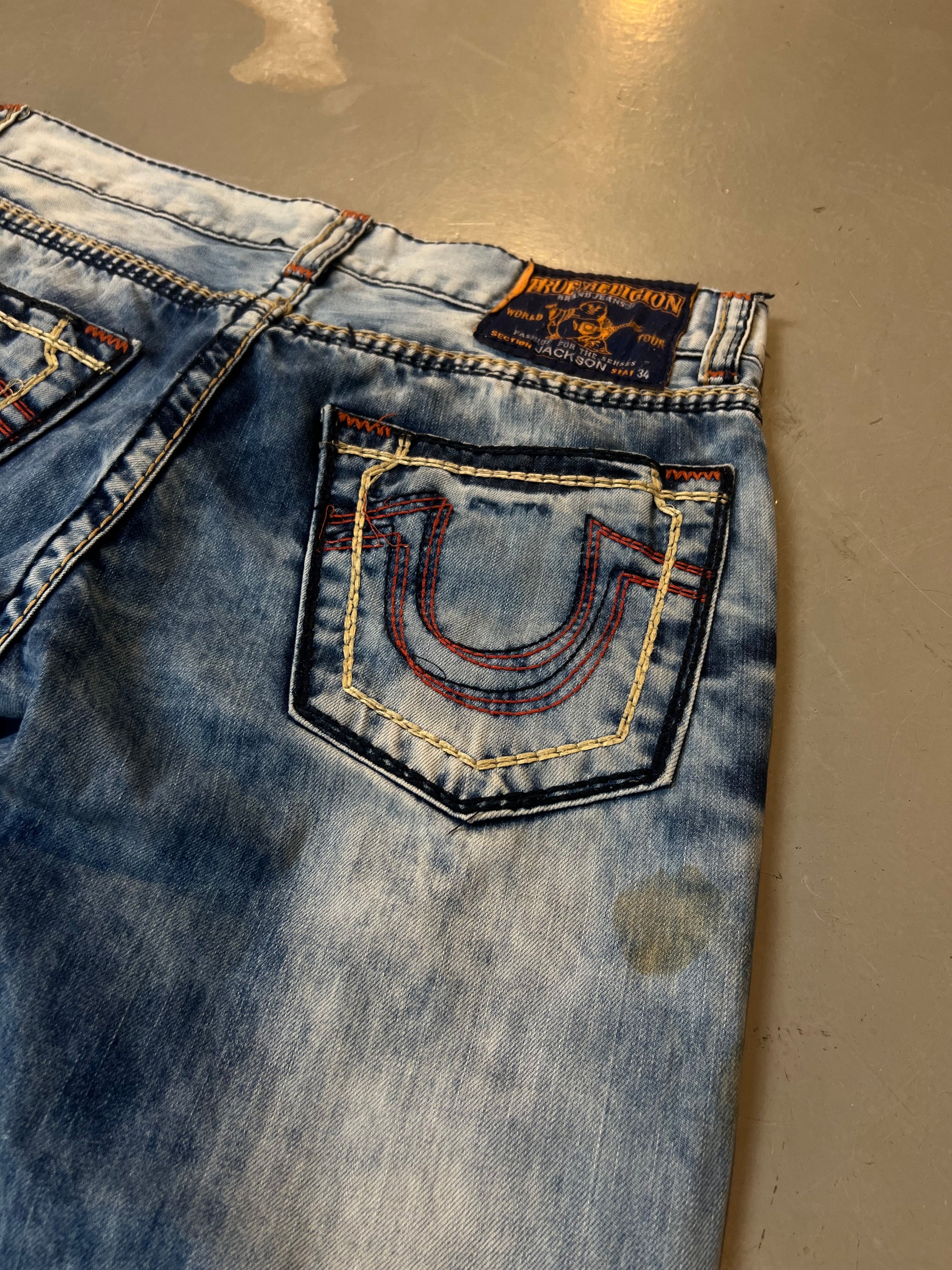 Vintage True Religion Light Blue Ripped Denim L/XL