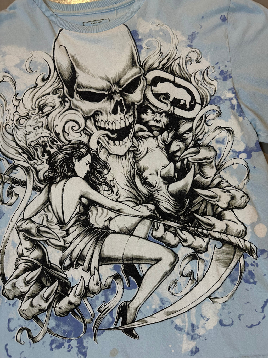 Vintage Baby Blue Graphic Tee L/XL