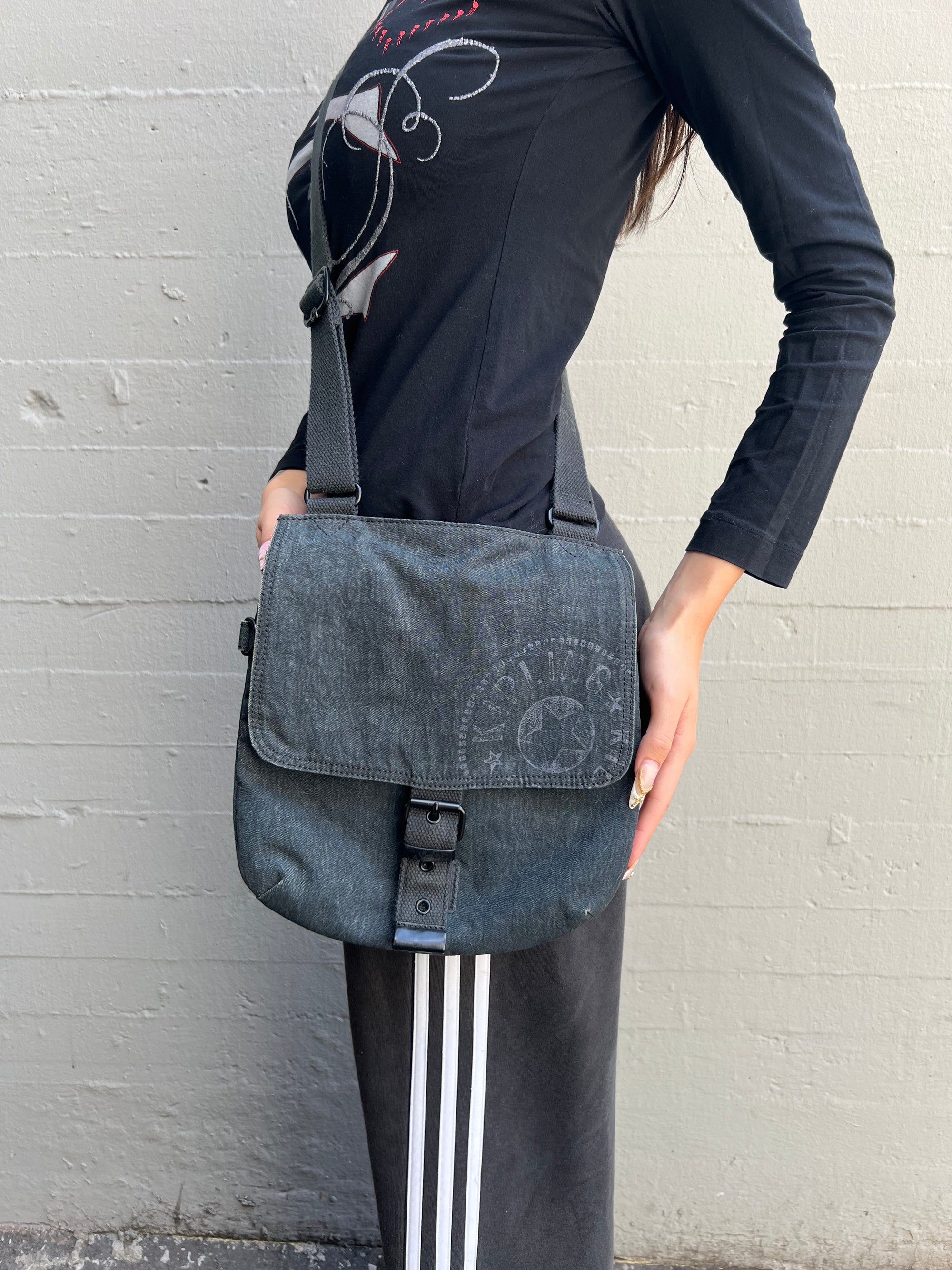Vintage Grey Kipling Crossbody Bag