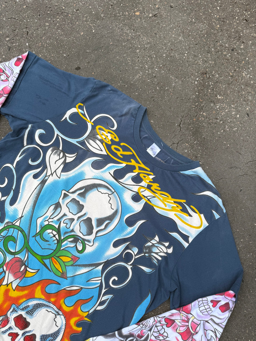 Vintage Ed Hardy Crazy Printed Longsleeve L/XL