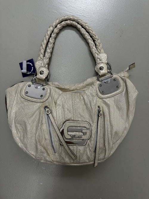 Vintage Guess Cream Snake Optic Bag Für Damen.Y2K Second Hand 2000s Fashion 