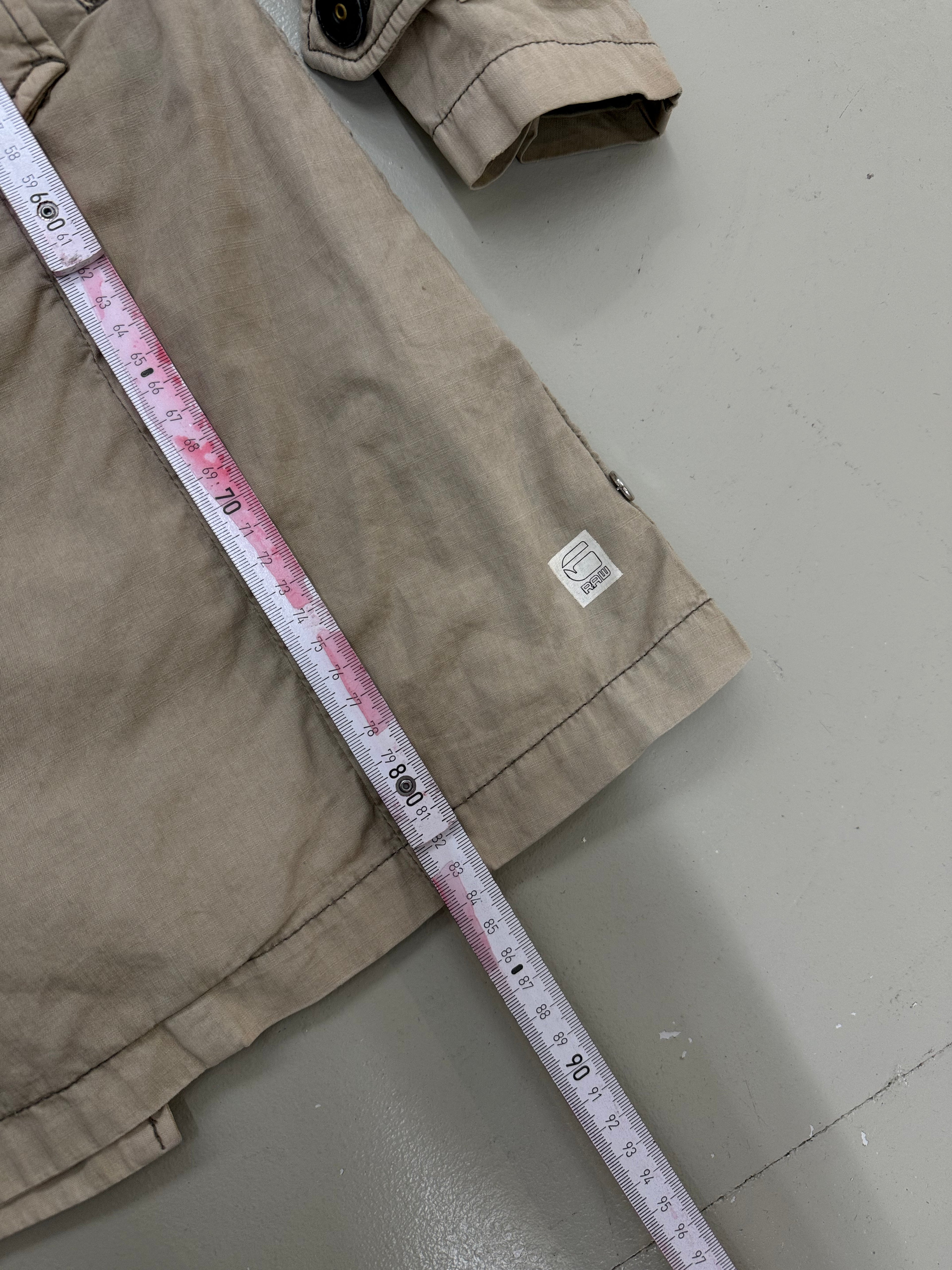 Vintage Beige G-Star Utility Coat für Damen. Y2K Second Hand 2000s Fashion