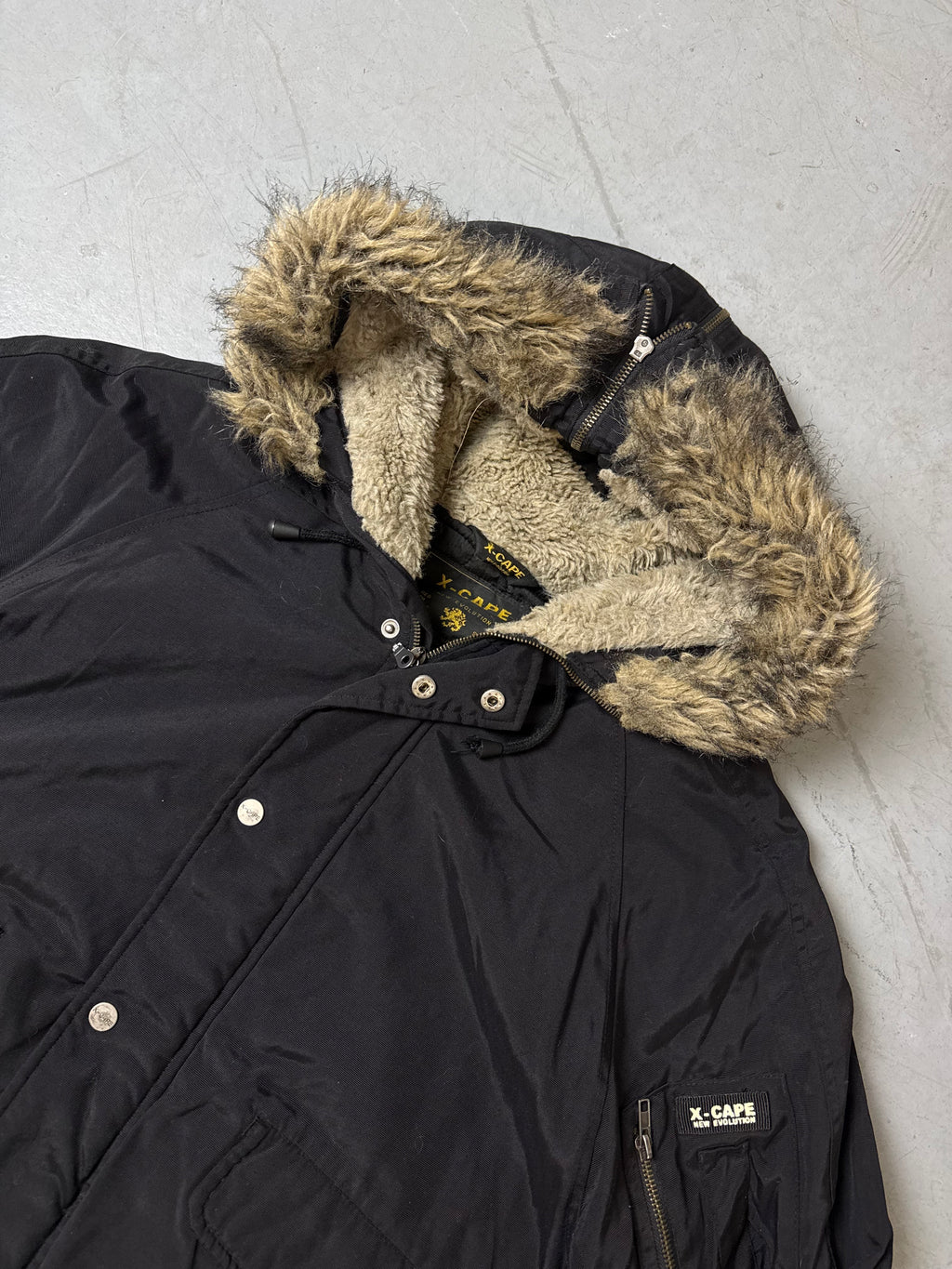 Vintage X-Cape Black Winter Jacket L