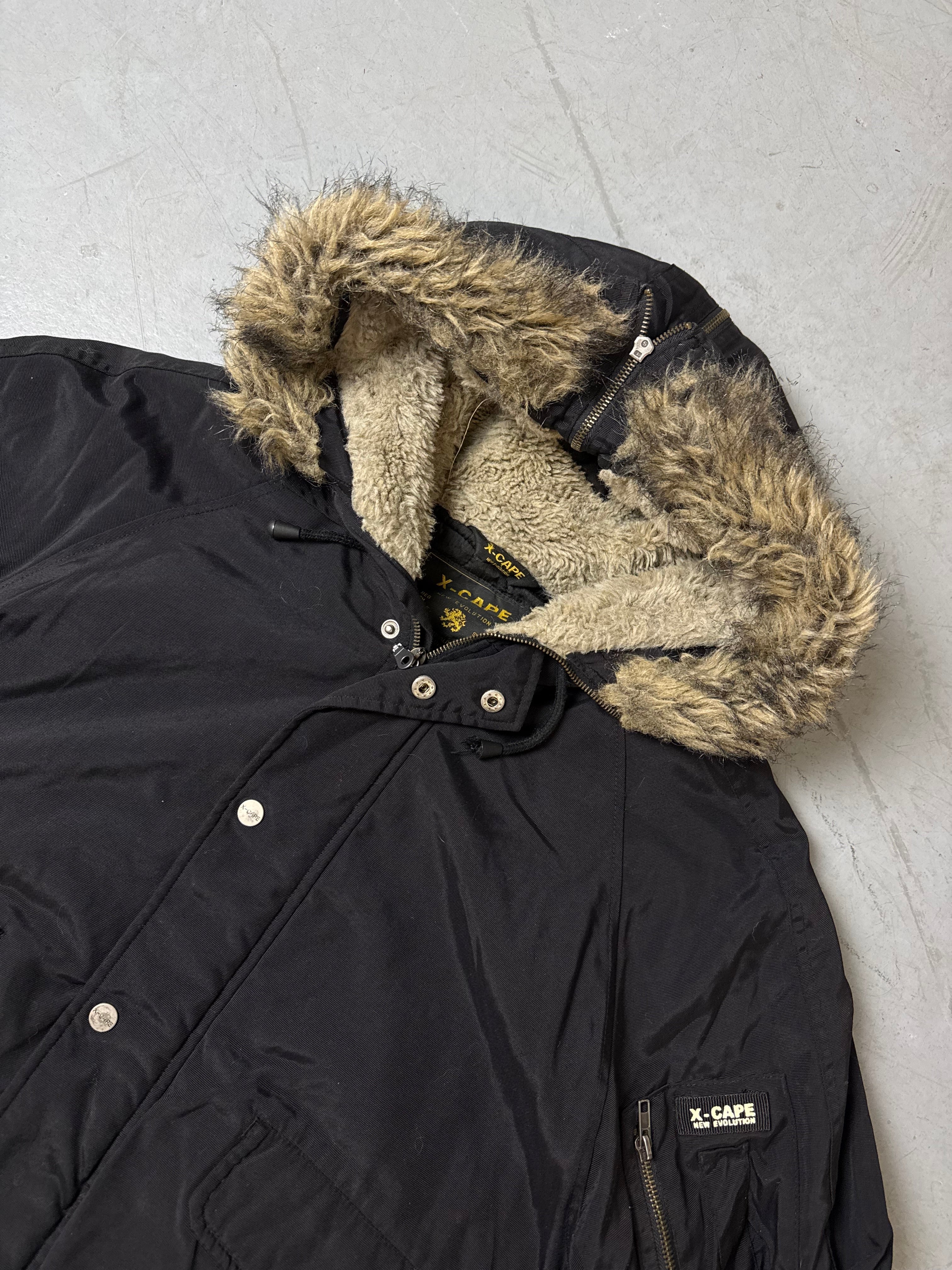 Vintage X-Cape Black Winter Jacket L