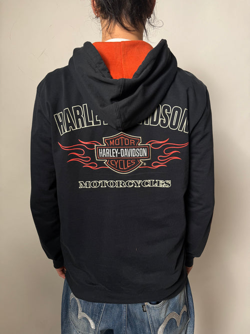 Vintage Harley Davidson Zip Up Hoodie M