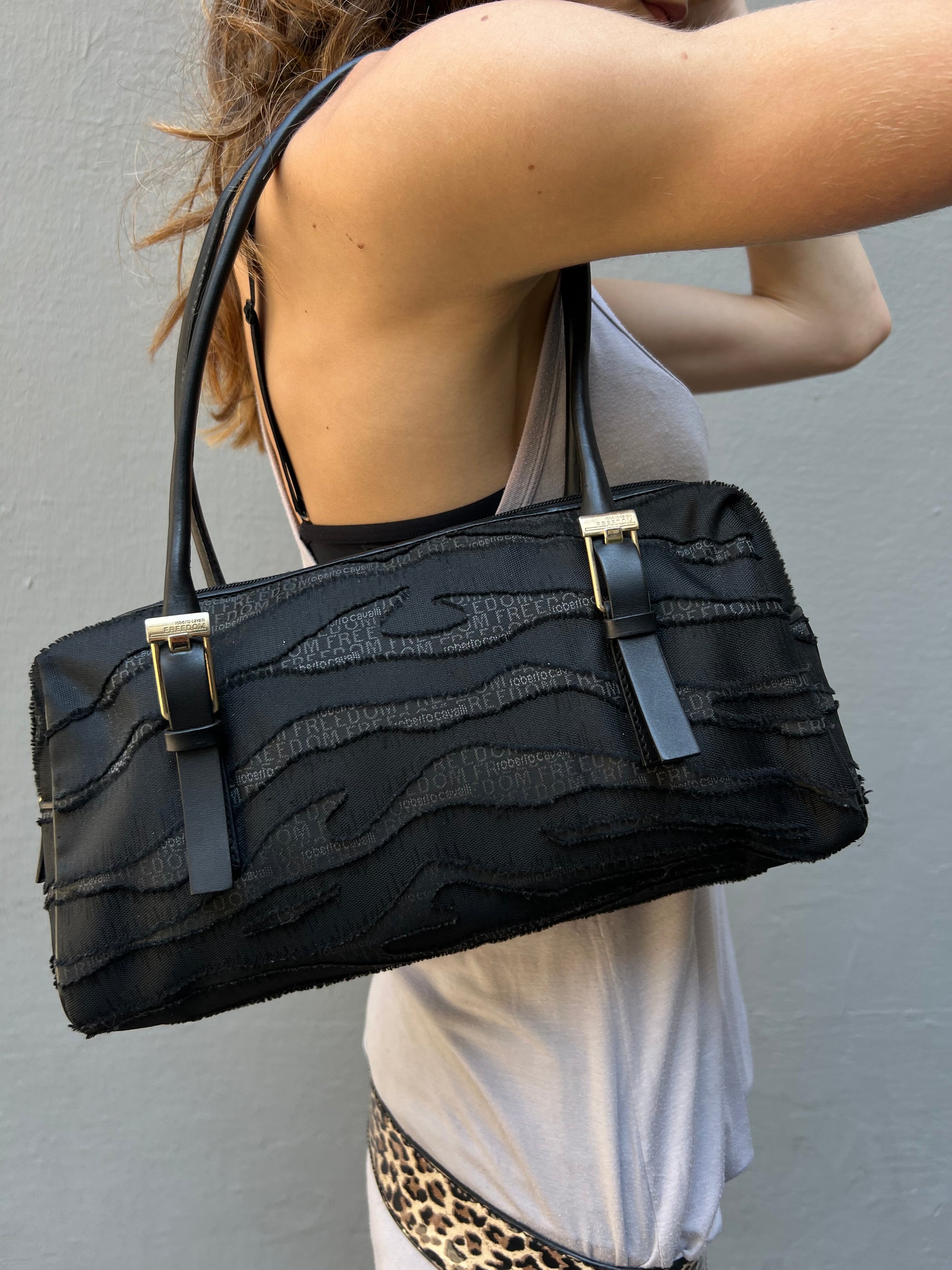 Vintage Roberto Cavalli Freedom All Black Bag