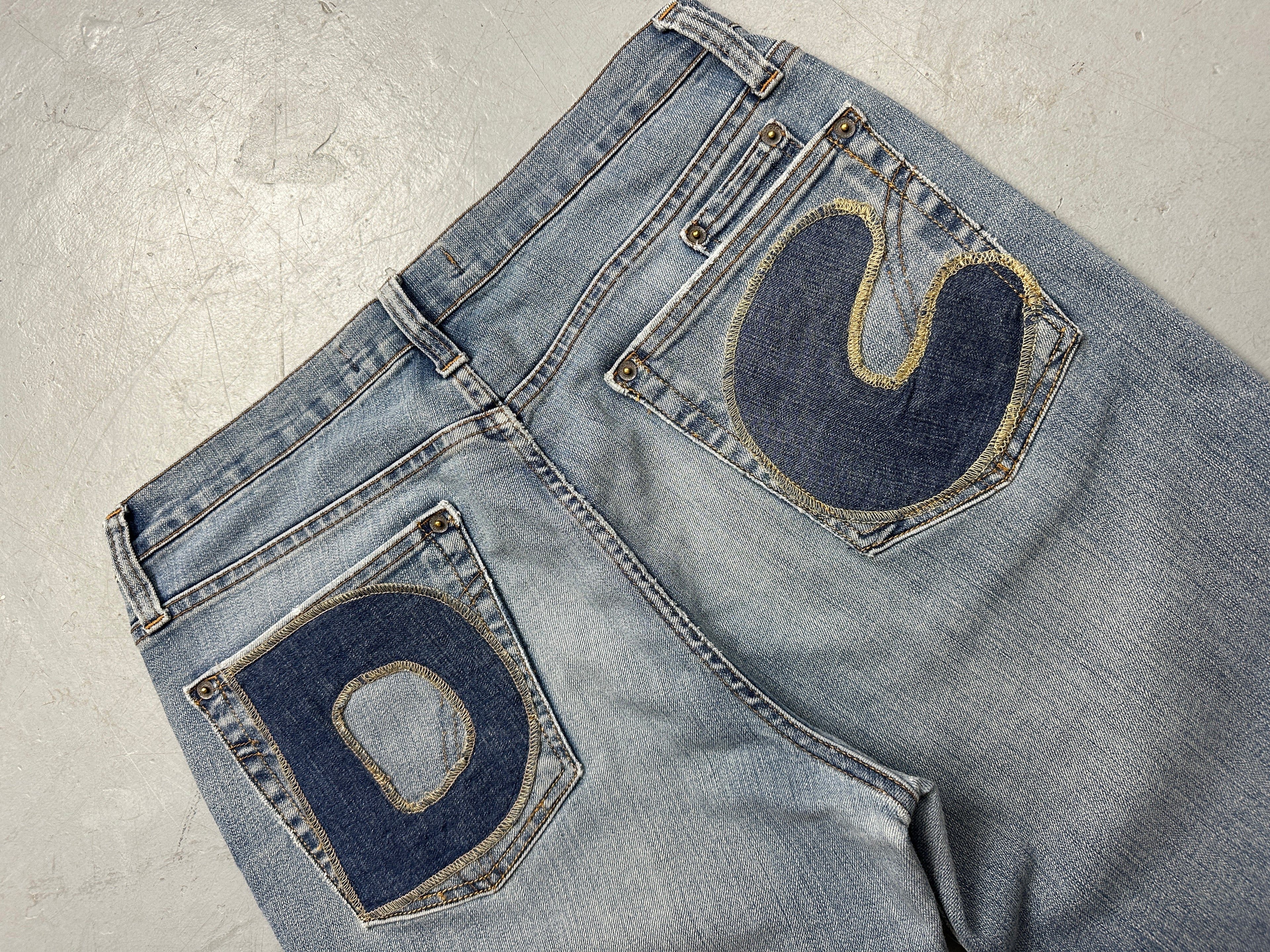 Vintage Dolce&Gabbana Light Blue Baggy Denim für Männer. Y2K Secondhand 2000s Fashion