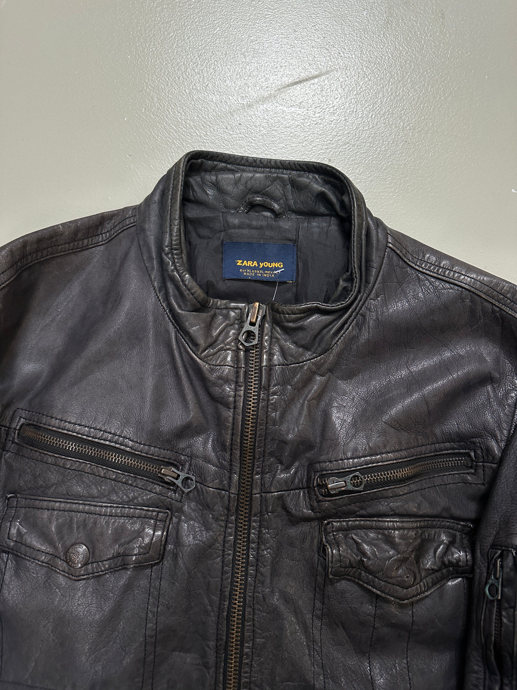 Vintage Racing Leather Jacket für Herren Y2K Second Hand 2000s Fashion 