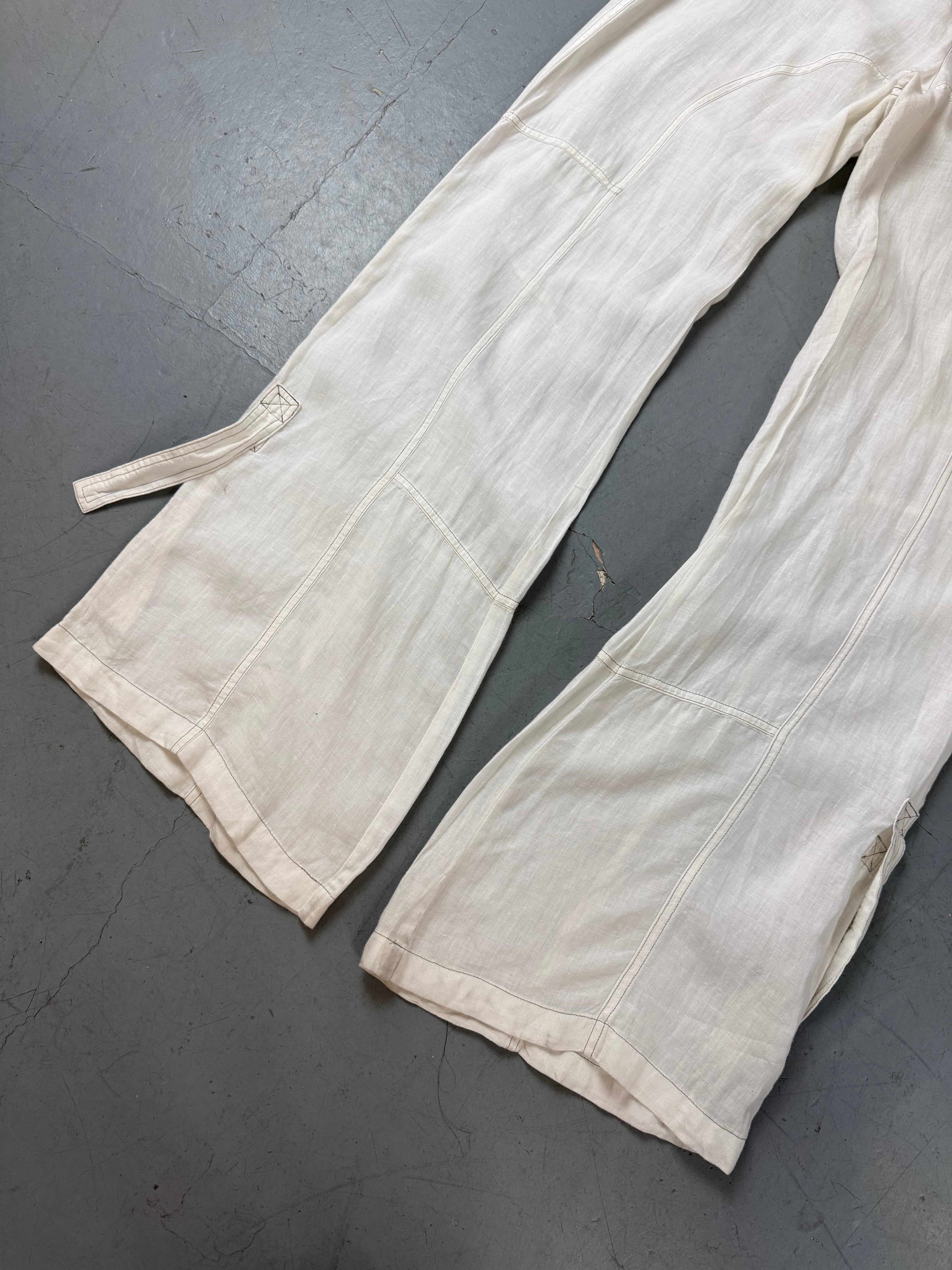 Vintage Max&Co White Linen Pants für Herren. Secondhand Y2K 2000s Fashion