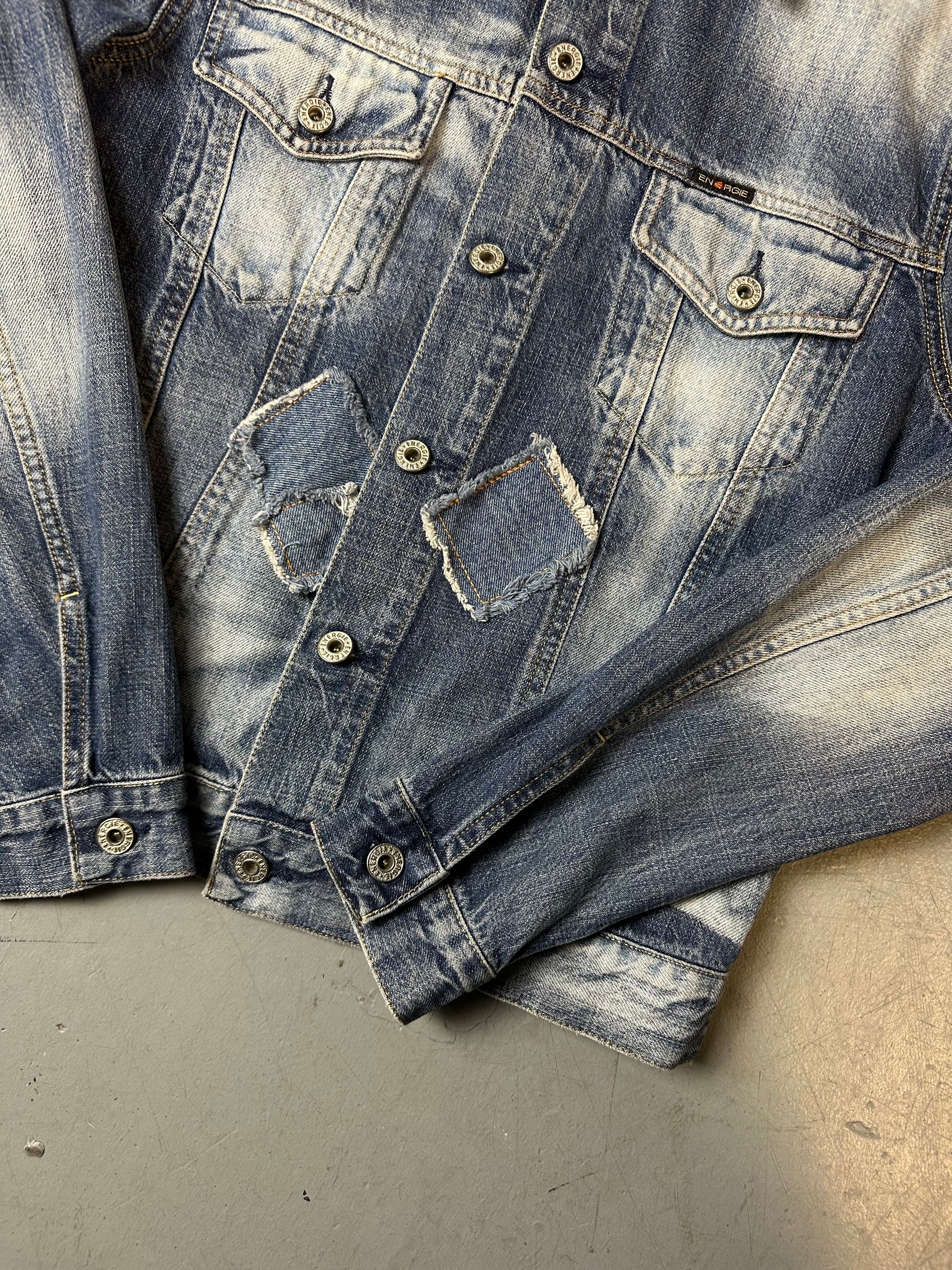Vintage Energie Jeans Jacket with Patches S/M