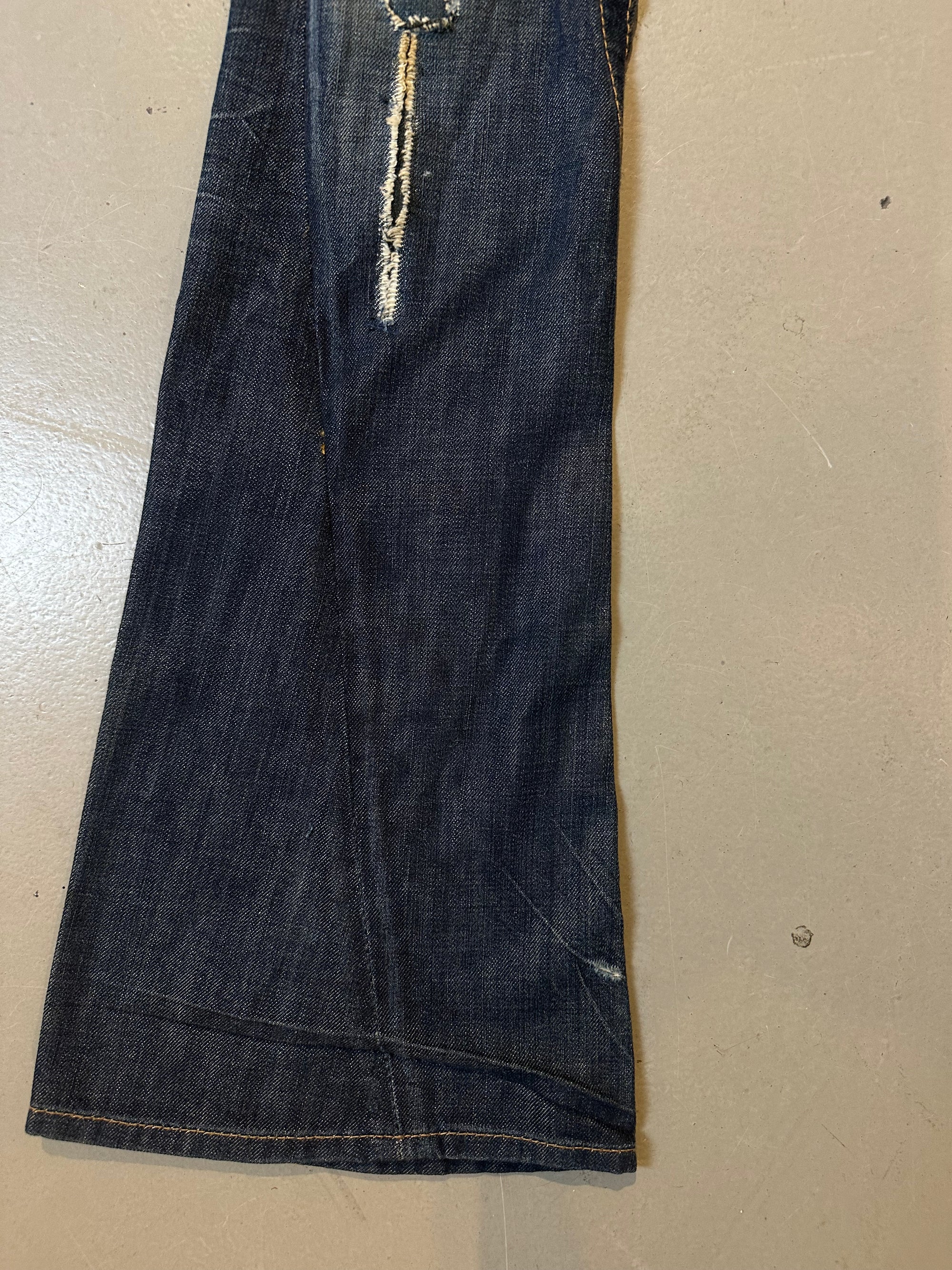 Vintage Ripped Flared True Religion Denim XS