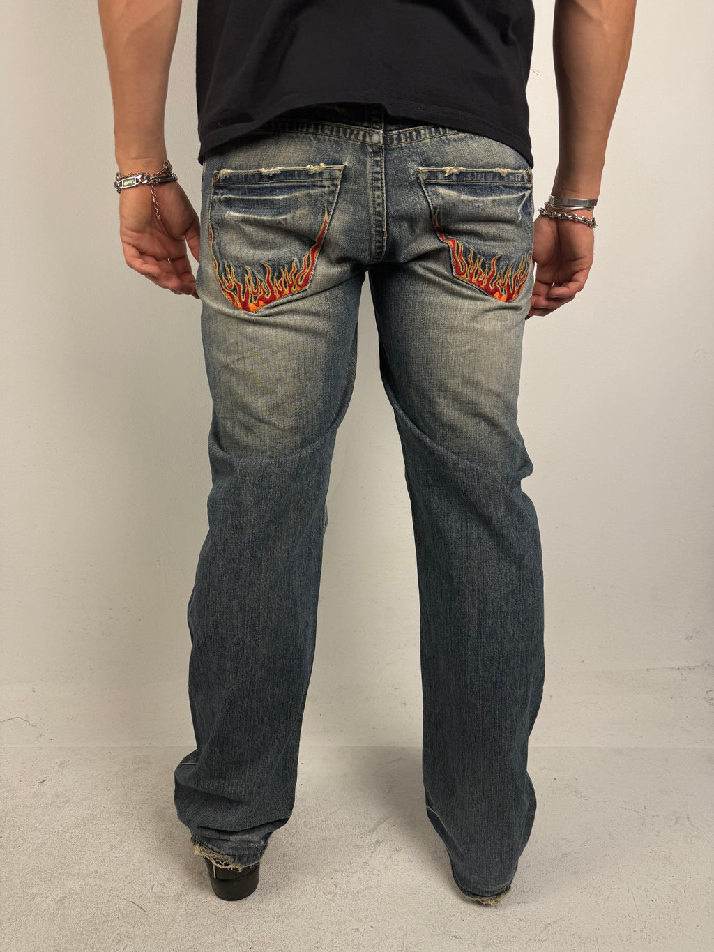 Vintage Nippon Blue Japanese Printed Denim M