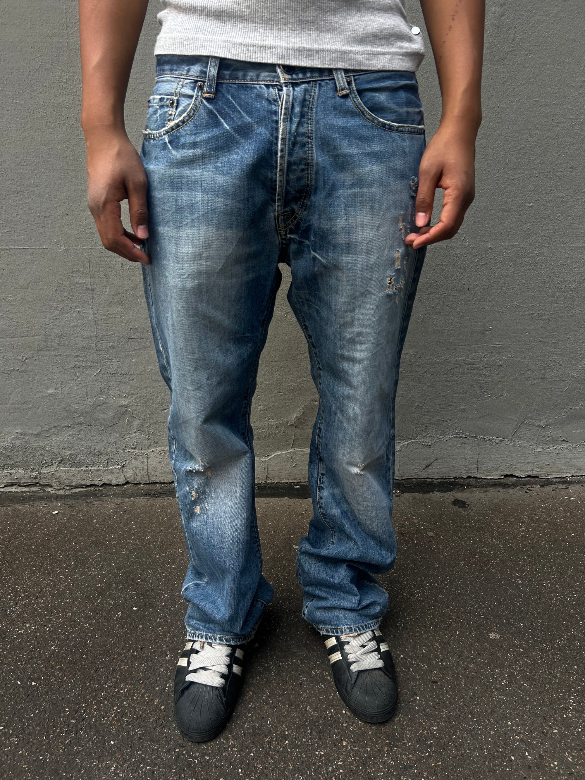 Vintage Distressed Ed Hardy Denim M/L