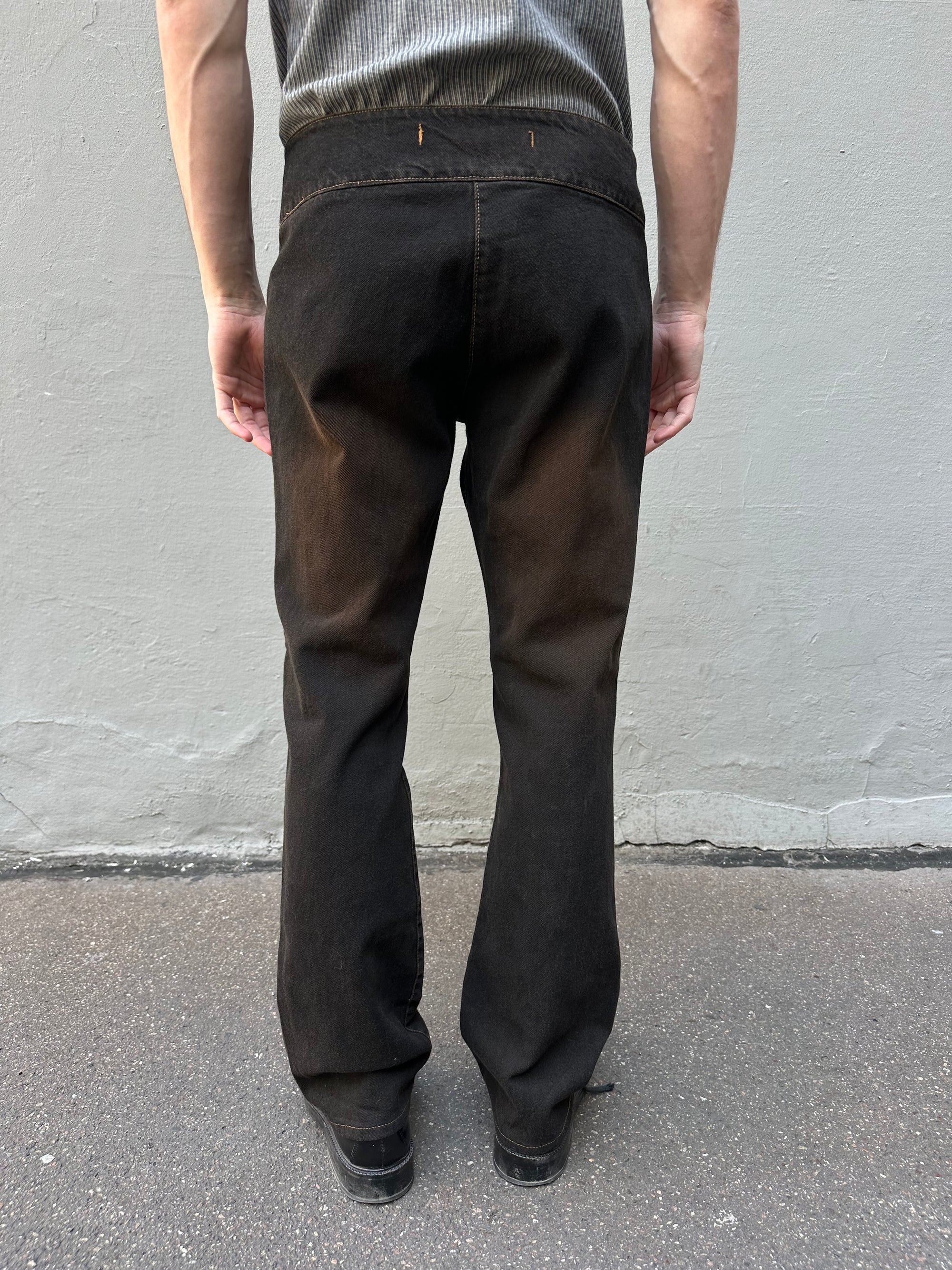 Vintage Dark Brown Washed Straight Leg Denim M/L